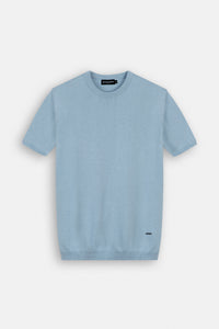 Baby Blue Knitted Round T Shirt