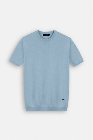 Baby Blue Knitted Round T Shirt