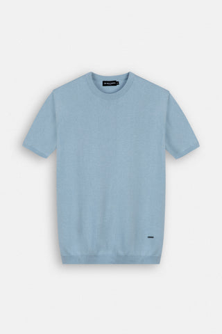 Baby Blue Knitted Round T Shirt