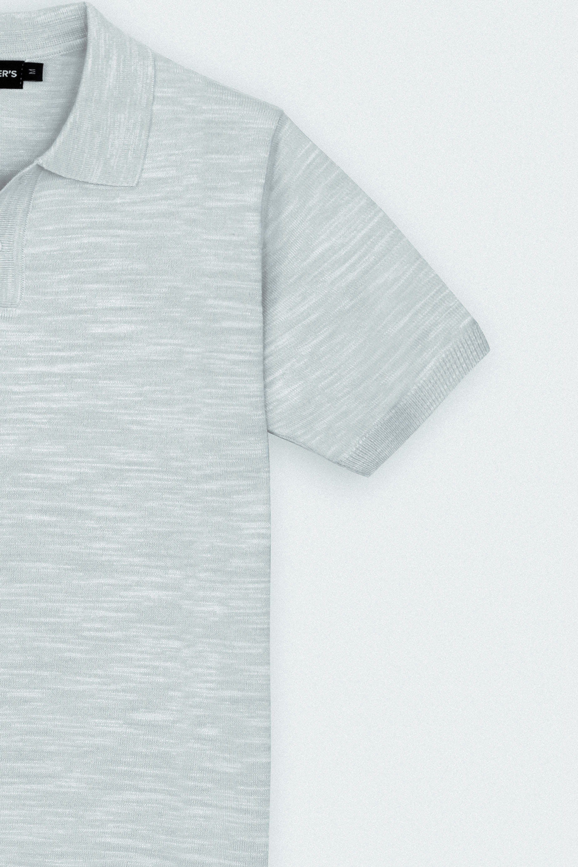 Knitted Light Gray Polo T-Shirt
