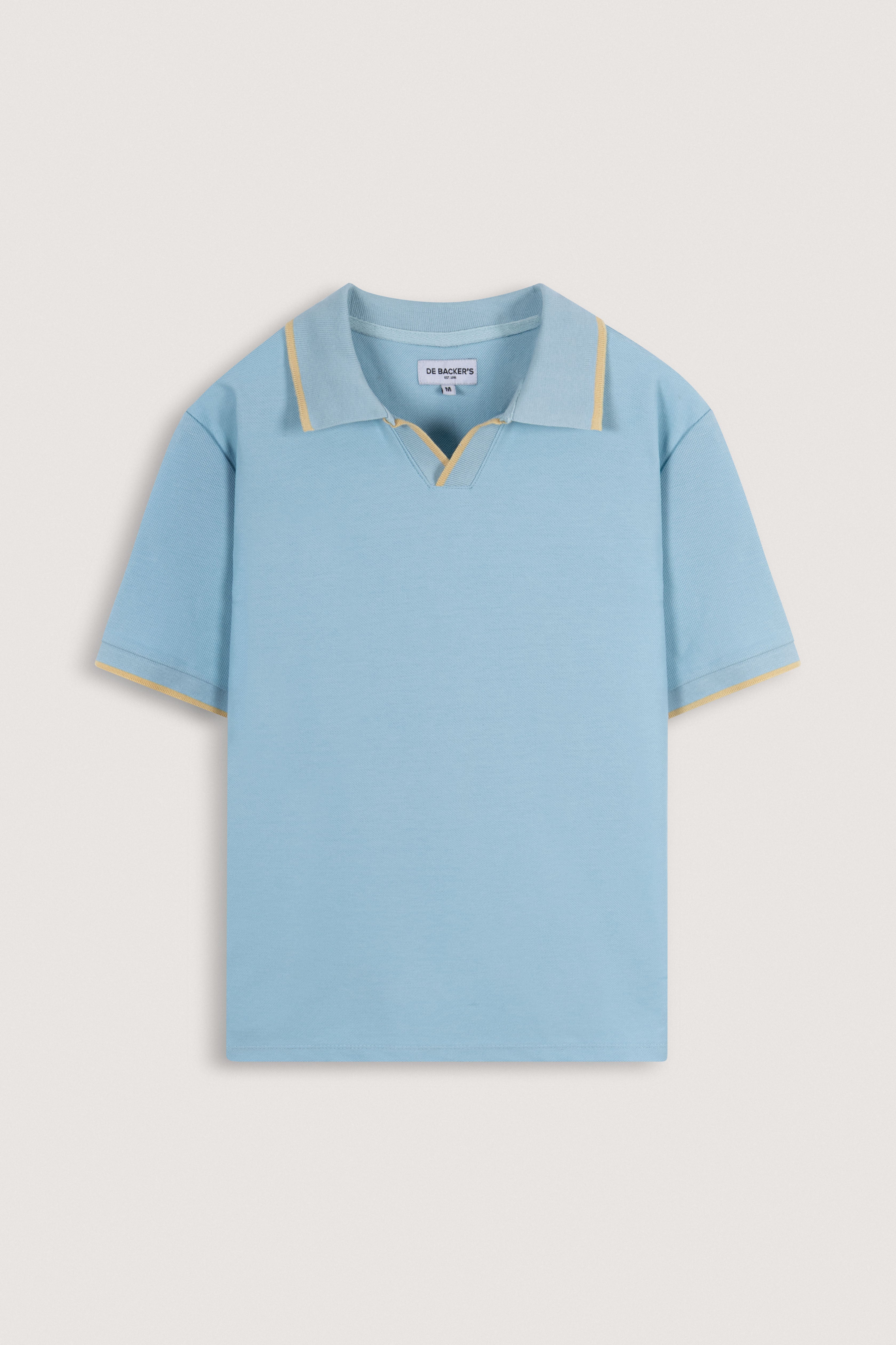 Light Blue Pique V neck Polo
