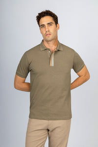 Pique Coffee Cotton Polo