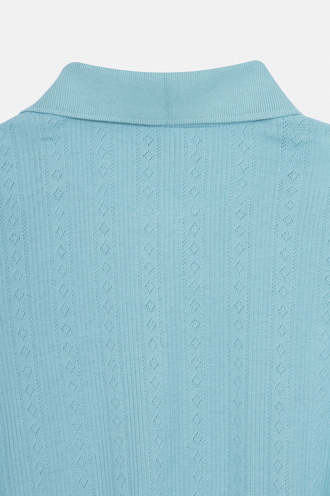 Pique Jacquard  Powder Blue Cotton Polo