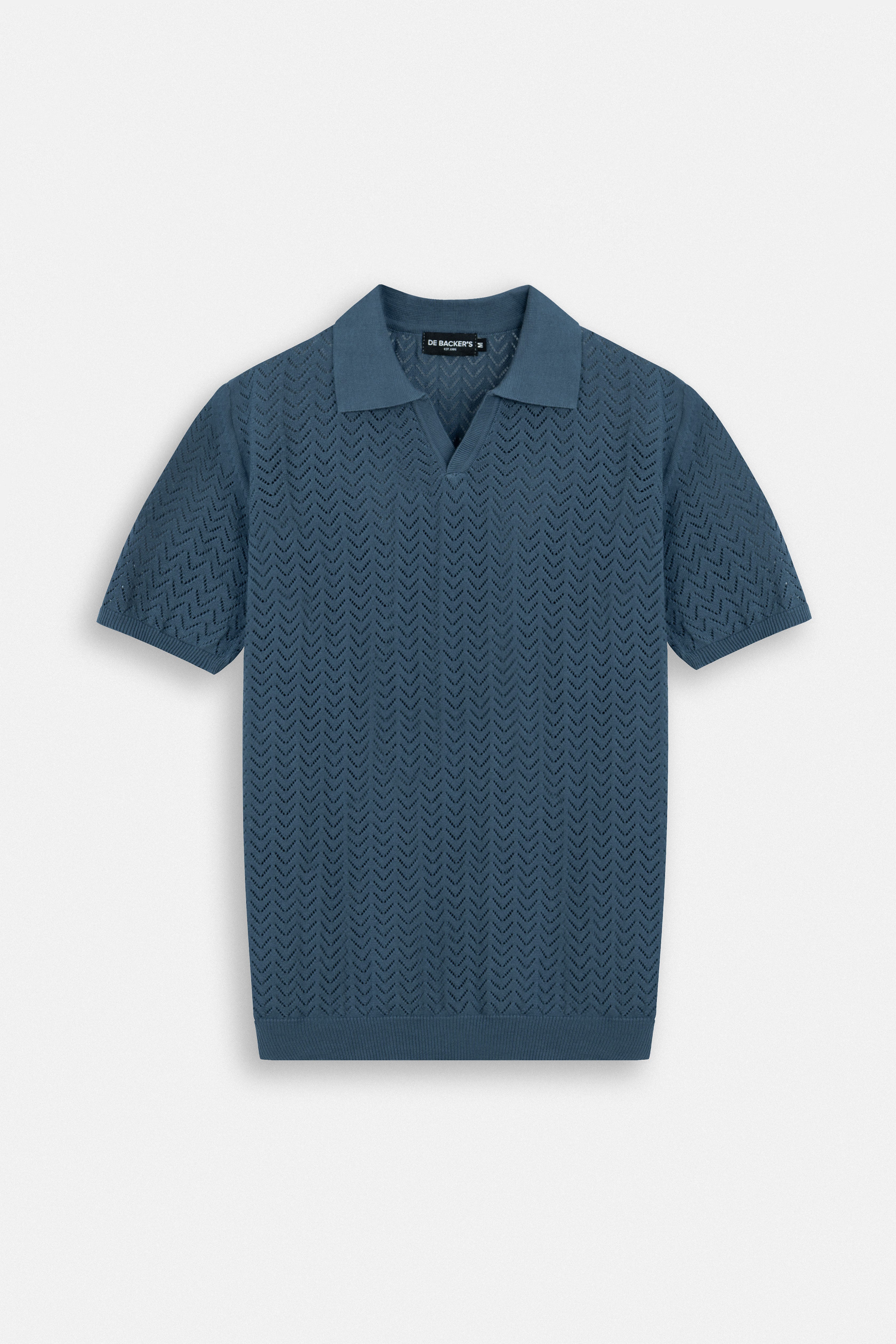 Striped Knitted Tea Rose V-Neck Polo | Debacker's