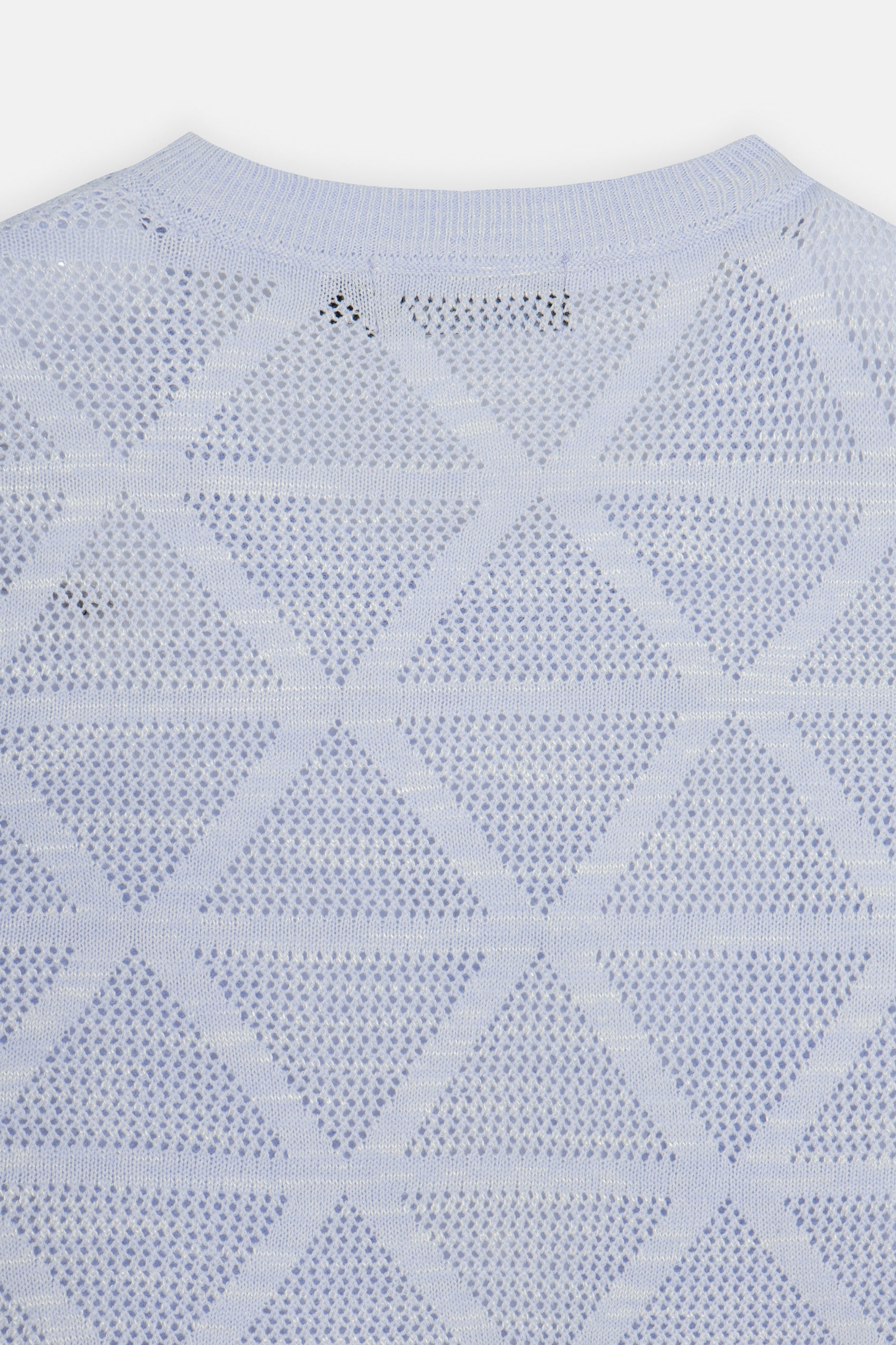 Patterned Light Mauve Knitted  Polo T-Shirt