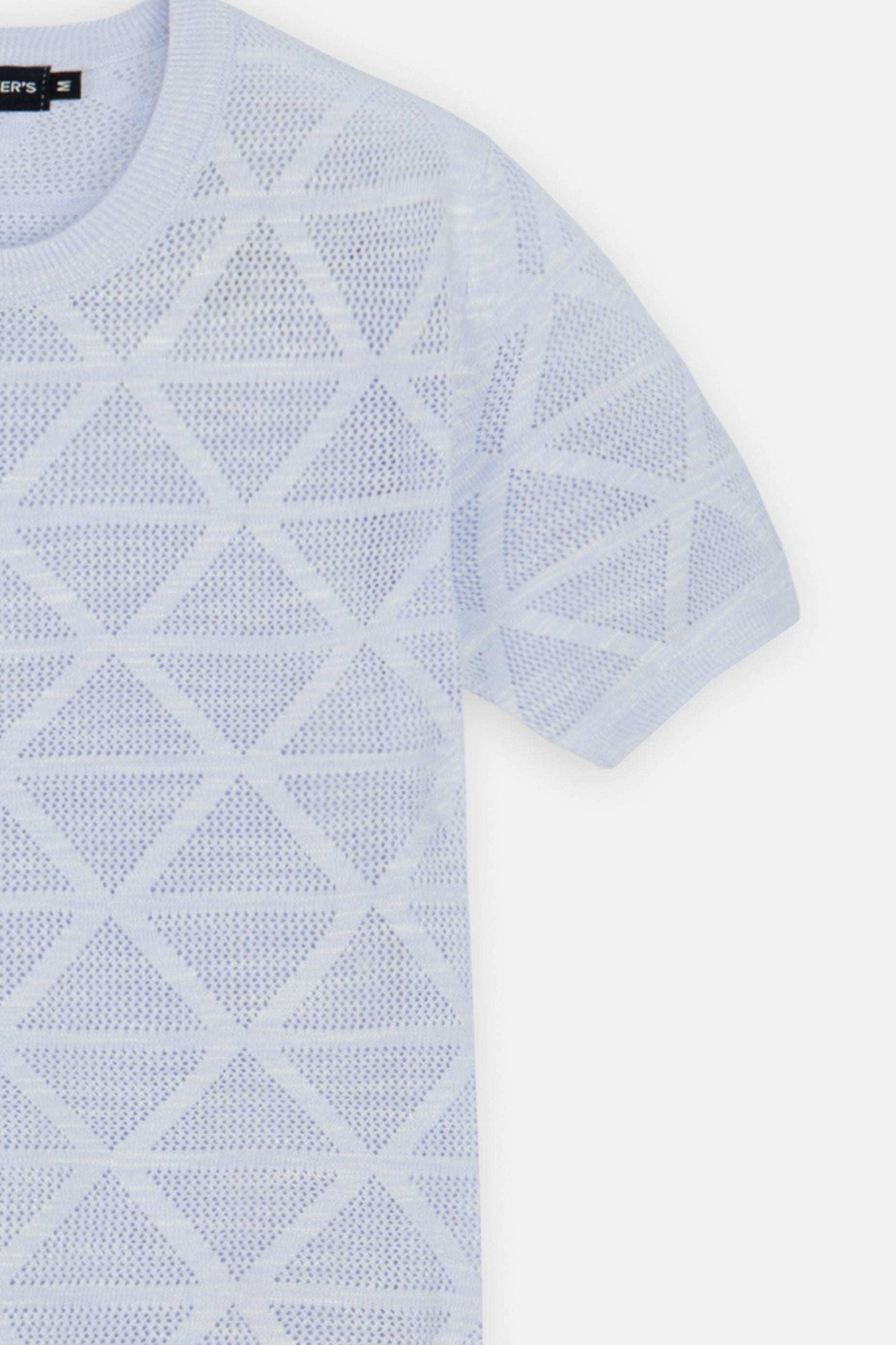 Patterned Light Mauve Knitted  Polo T-Shirt
