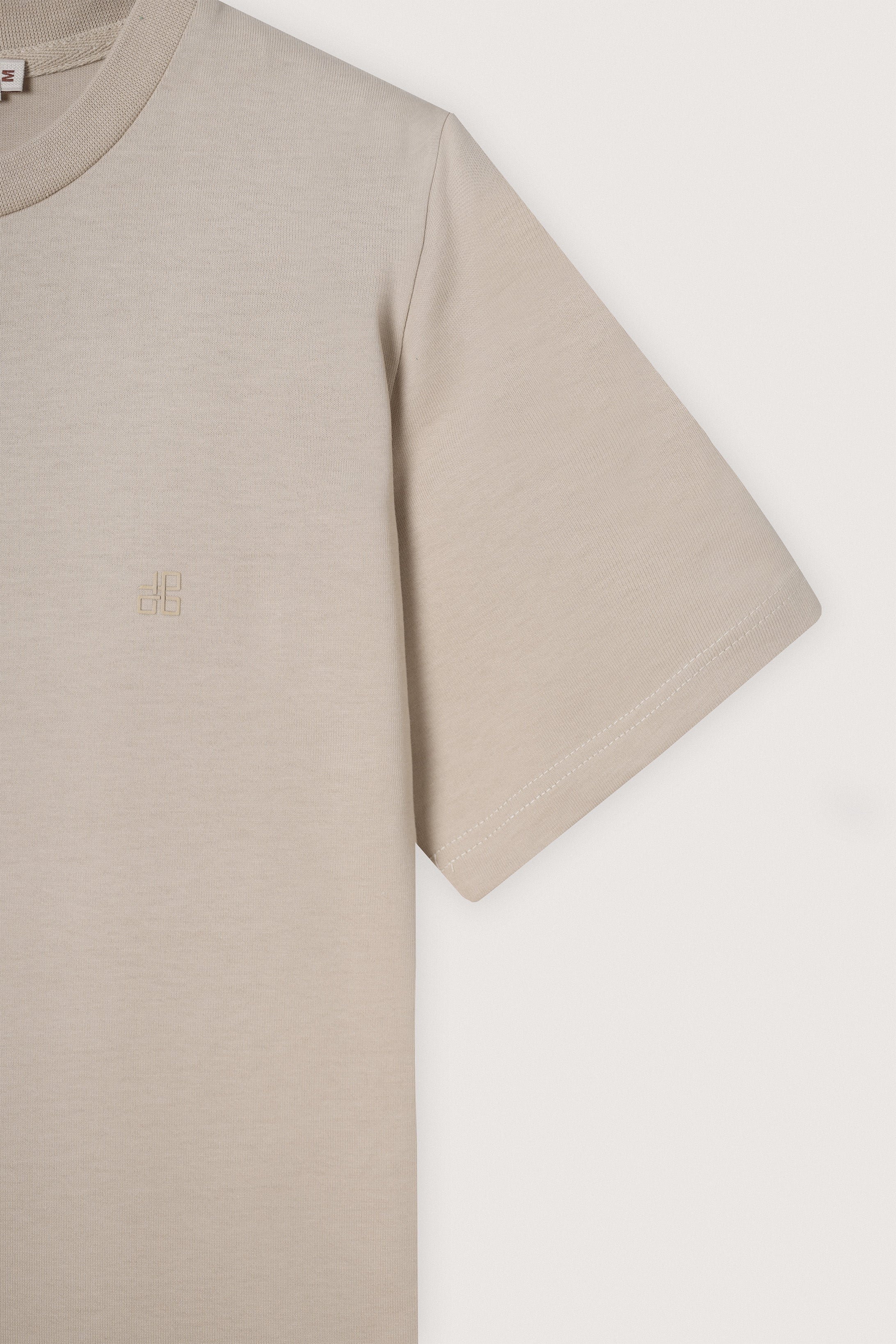 Light Beige Basic Round T-Shirt