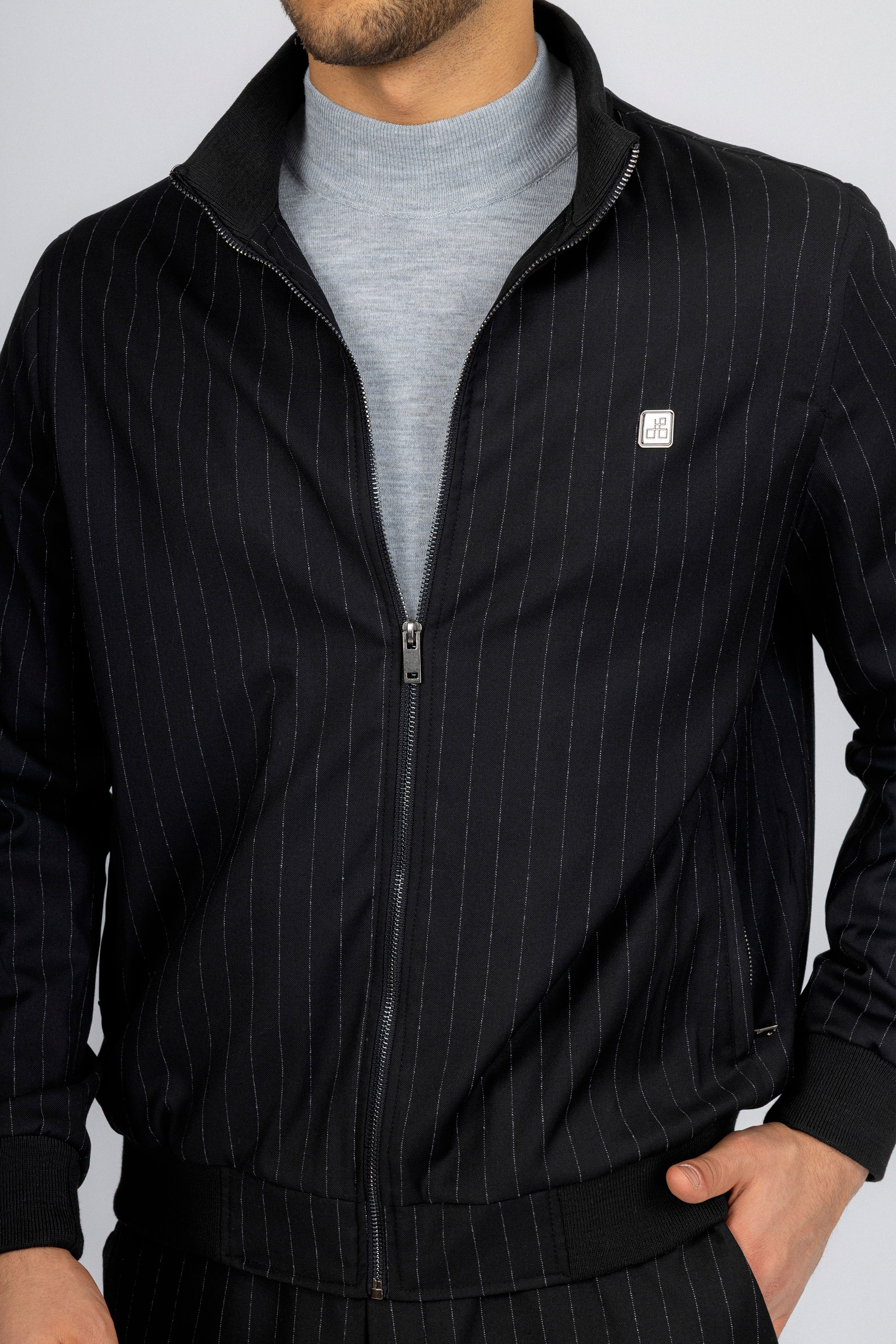 Black Striped Men's Casual Set