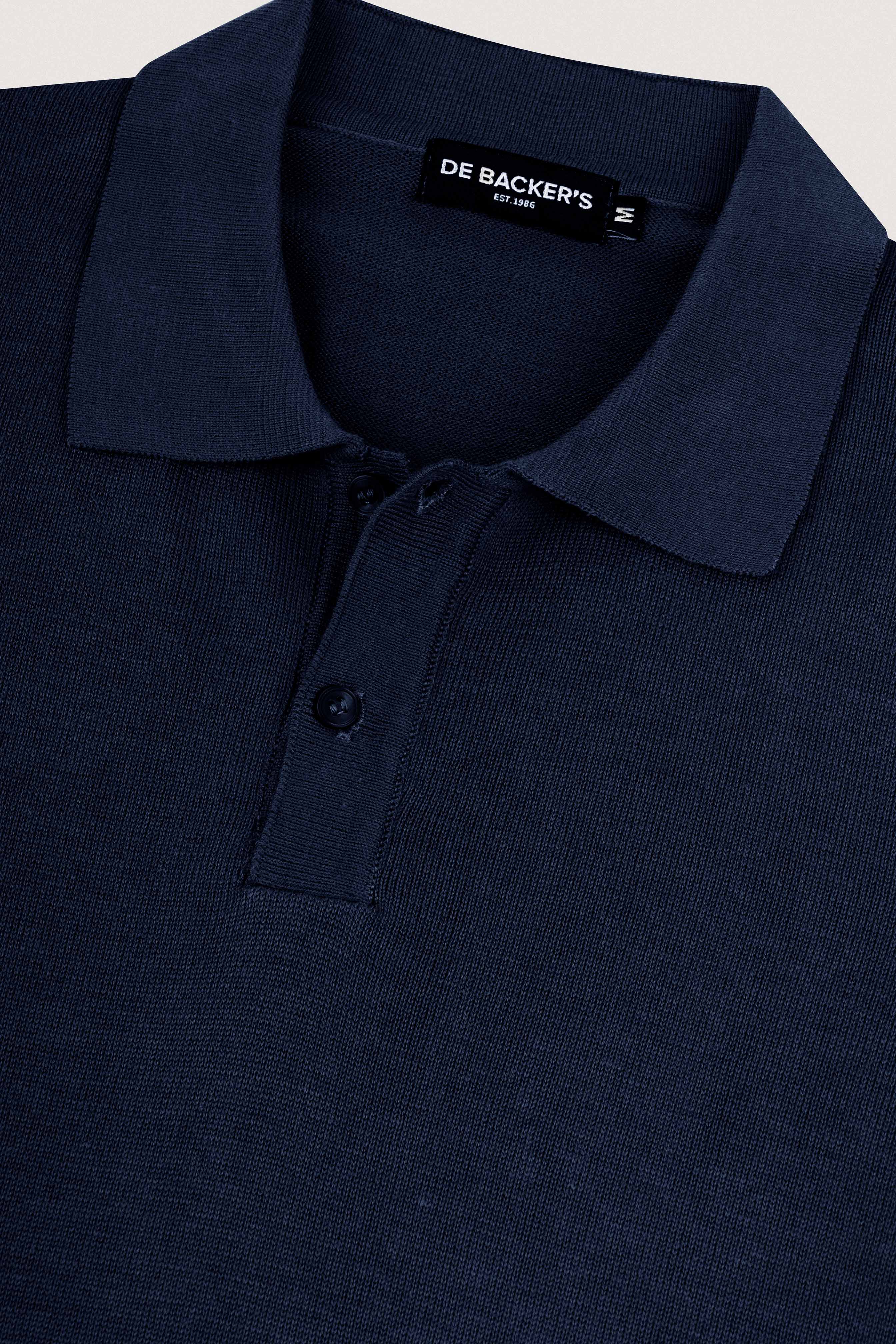Navy Basic Polo Pullover