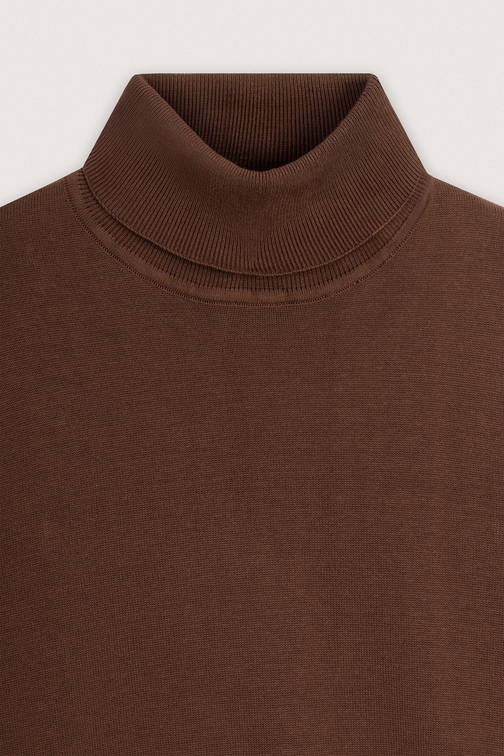 Brown High-Neck Pullover