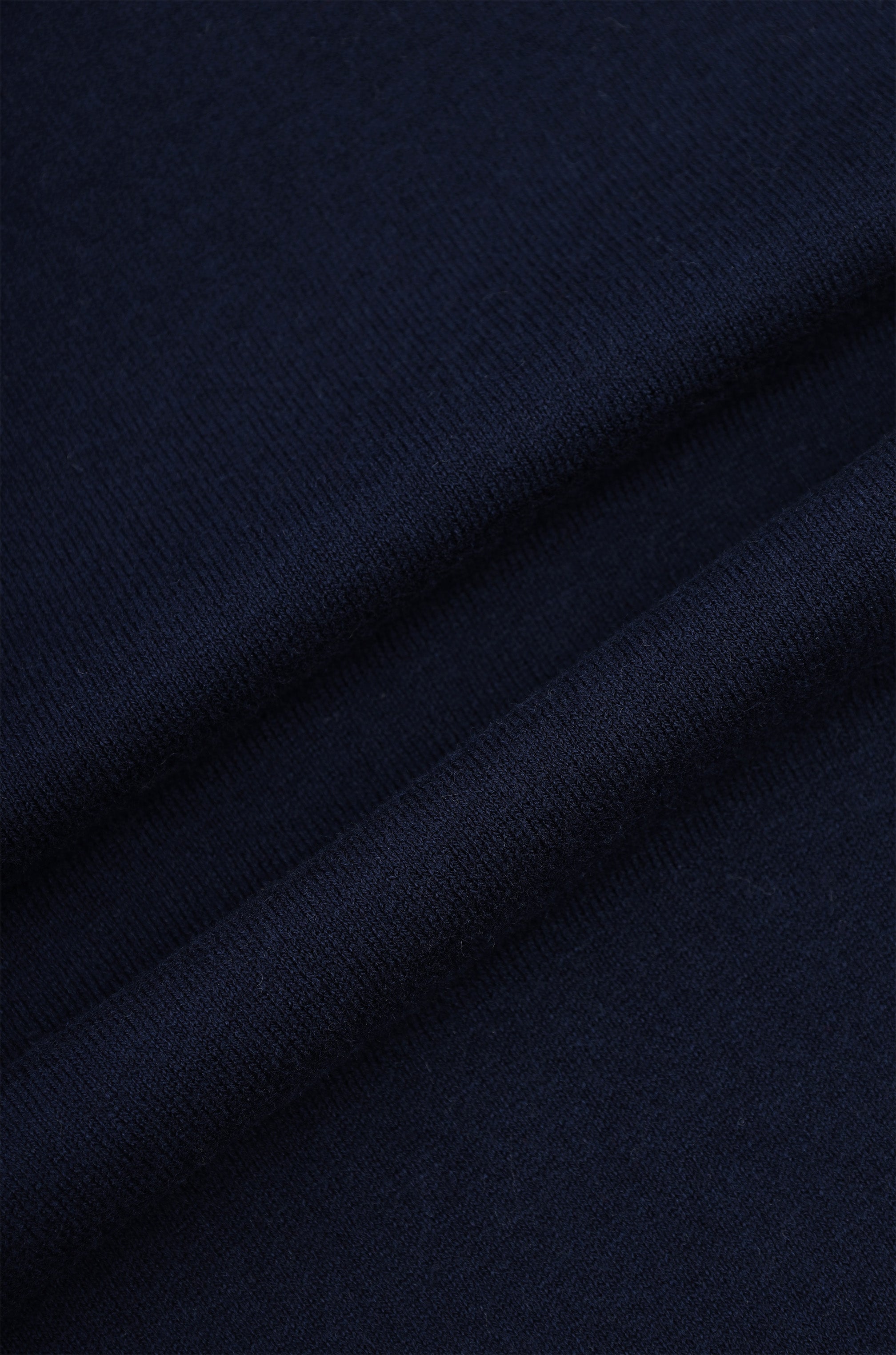 Navy Moc-Neck Pullover