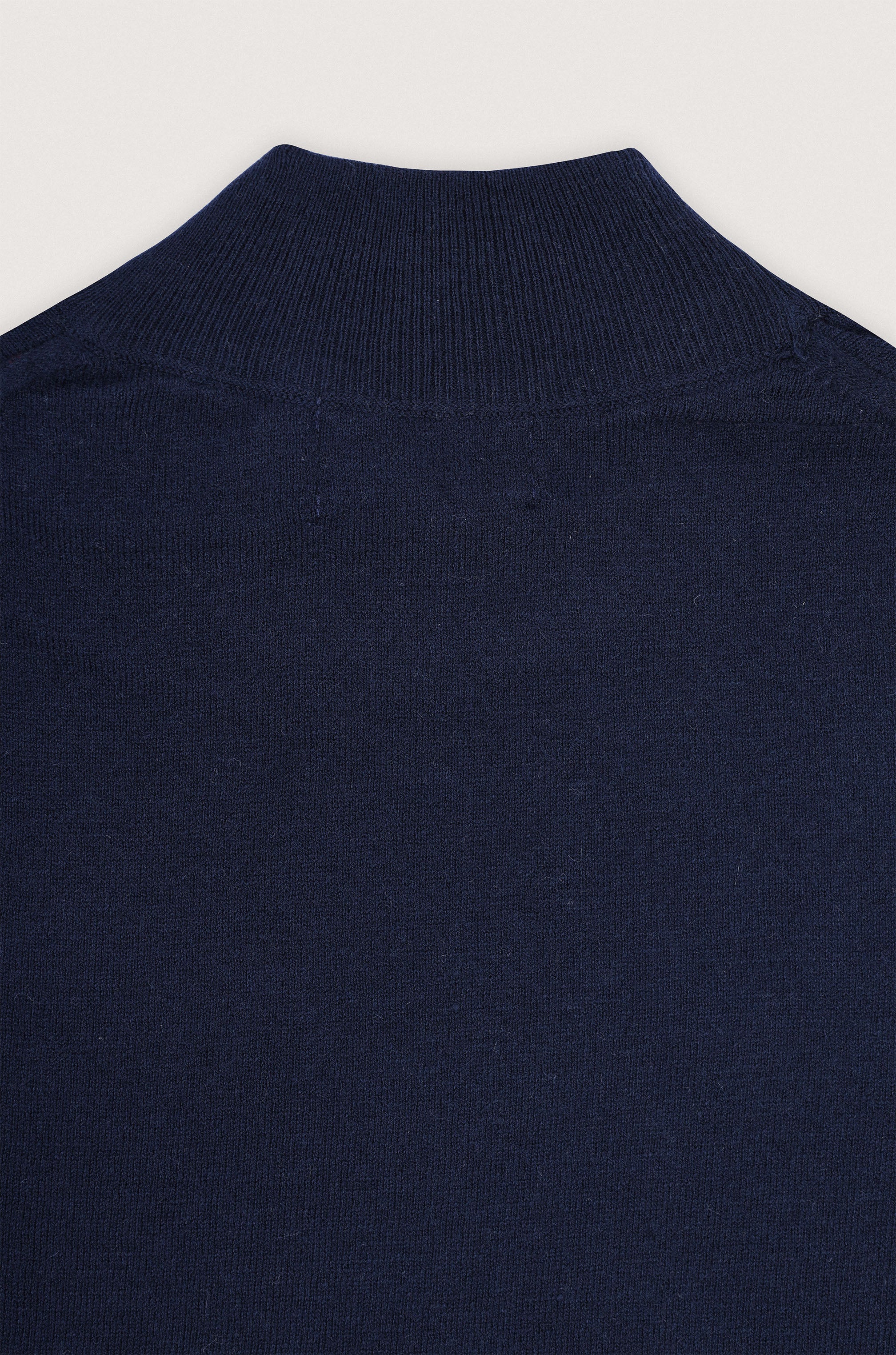 Navy Moc-Neck Pullover