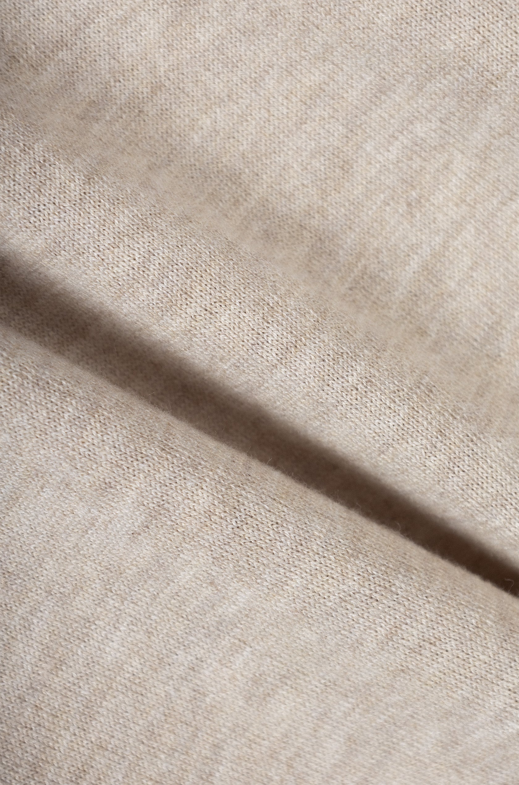 Beige Moc-Neck Pullover