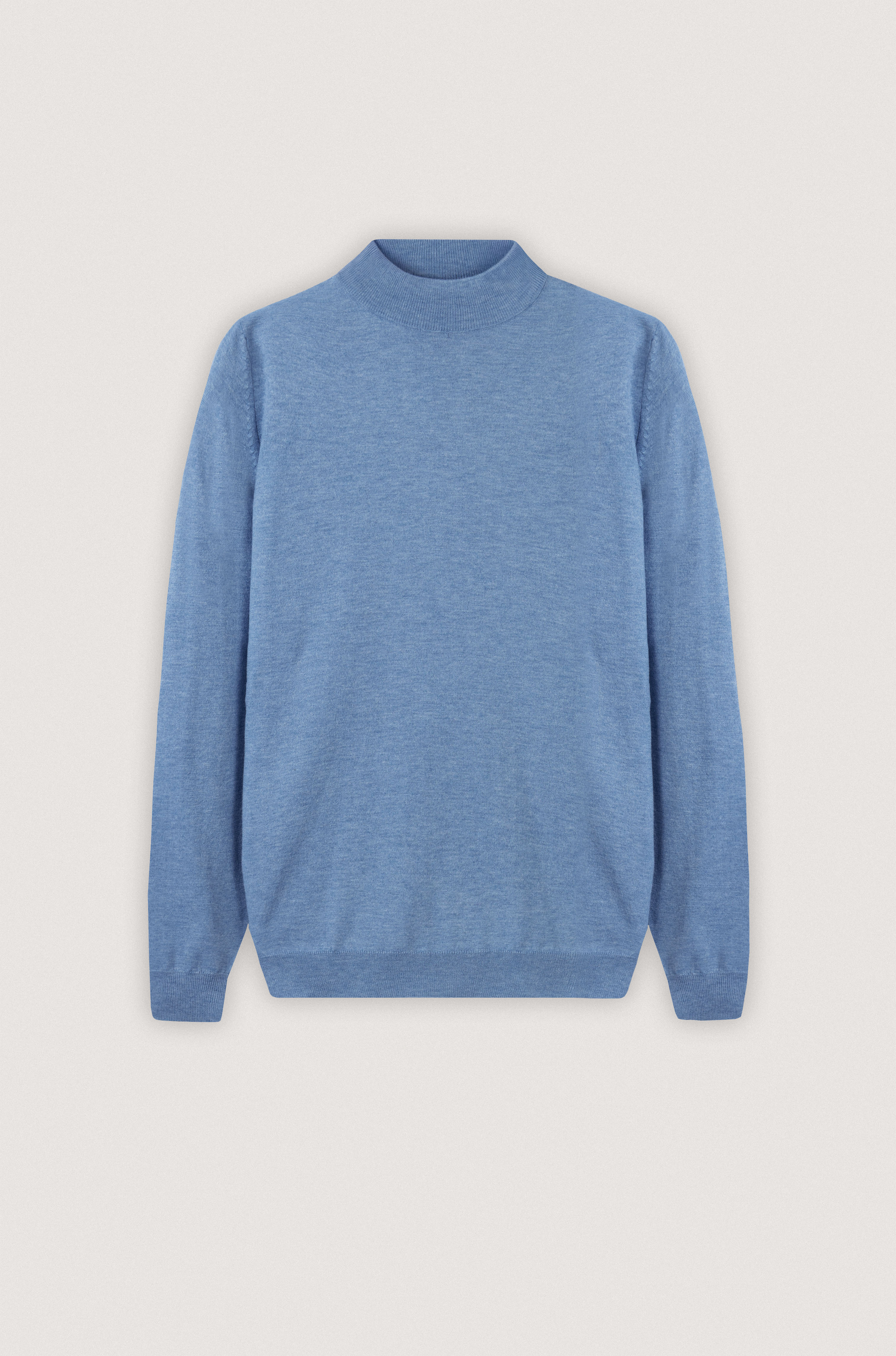 Light Blue Moc-Neck Pullover