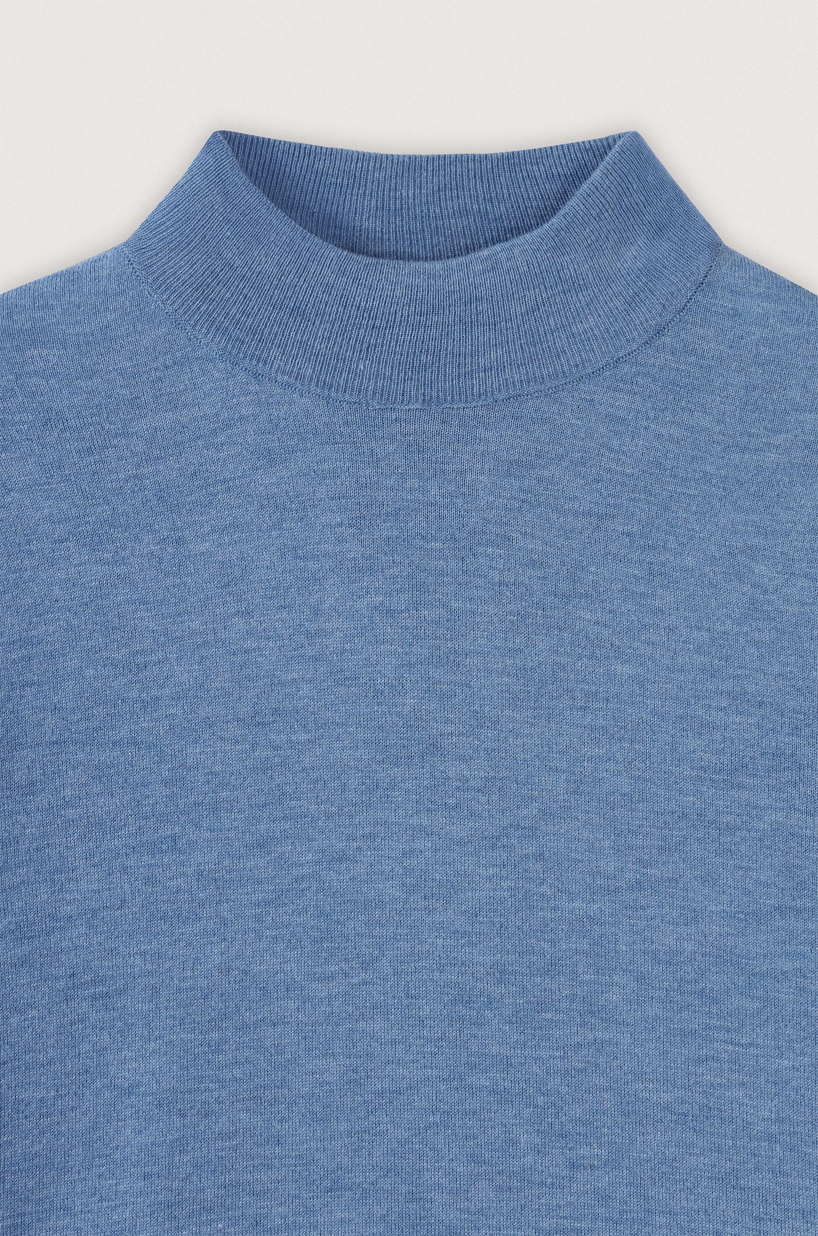 Light Blue Moc-Neck Pullover