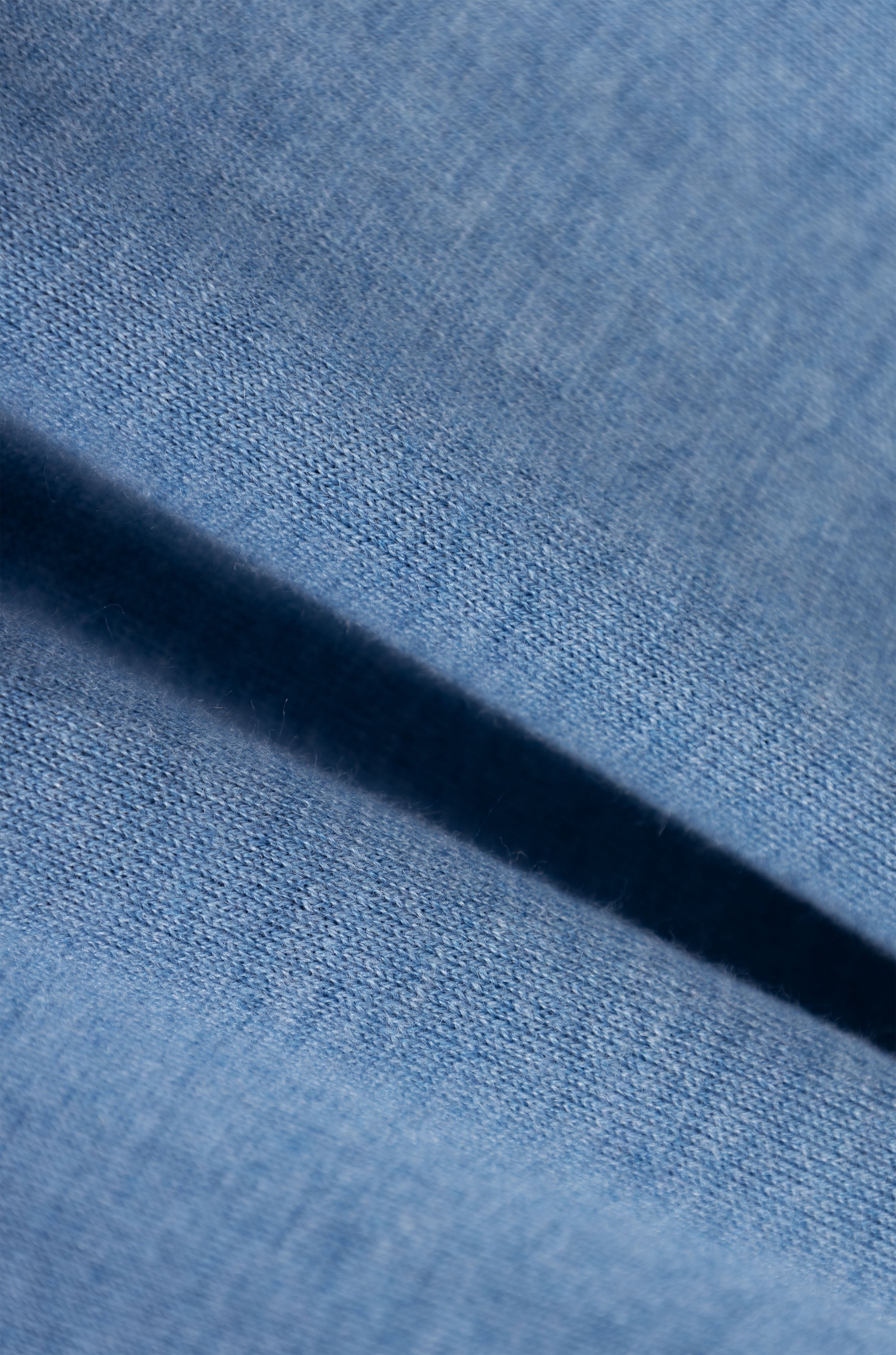 Light Blue Moc-Neck Pullover