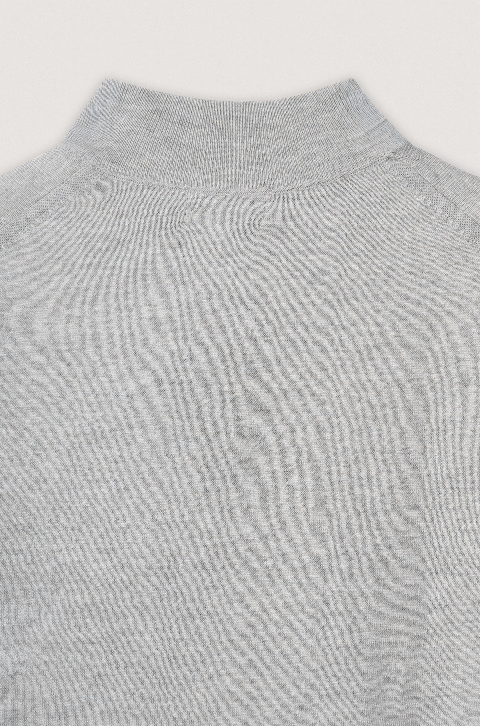 Light Gray Beige Moc-Neck Pullover