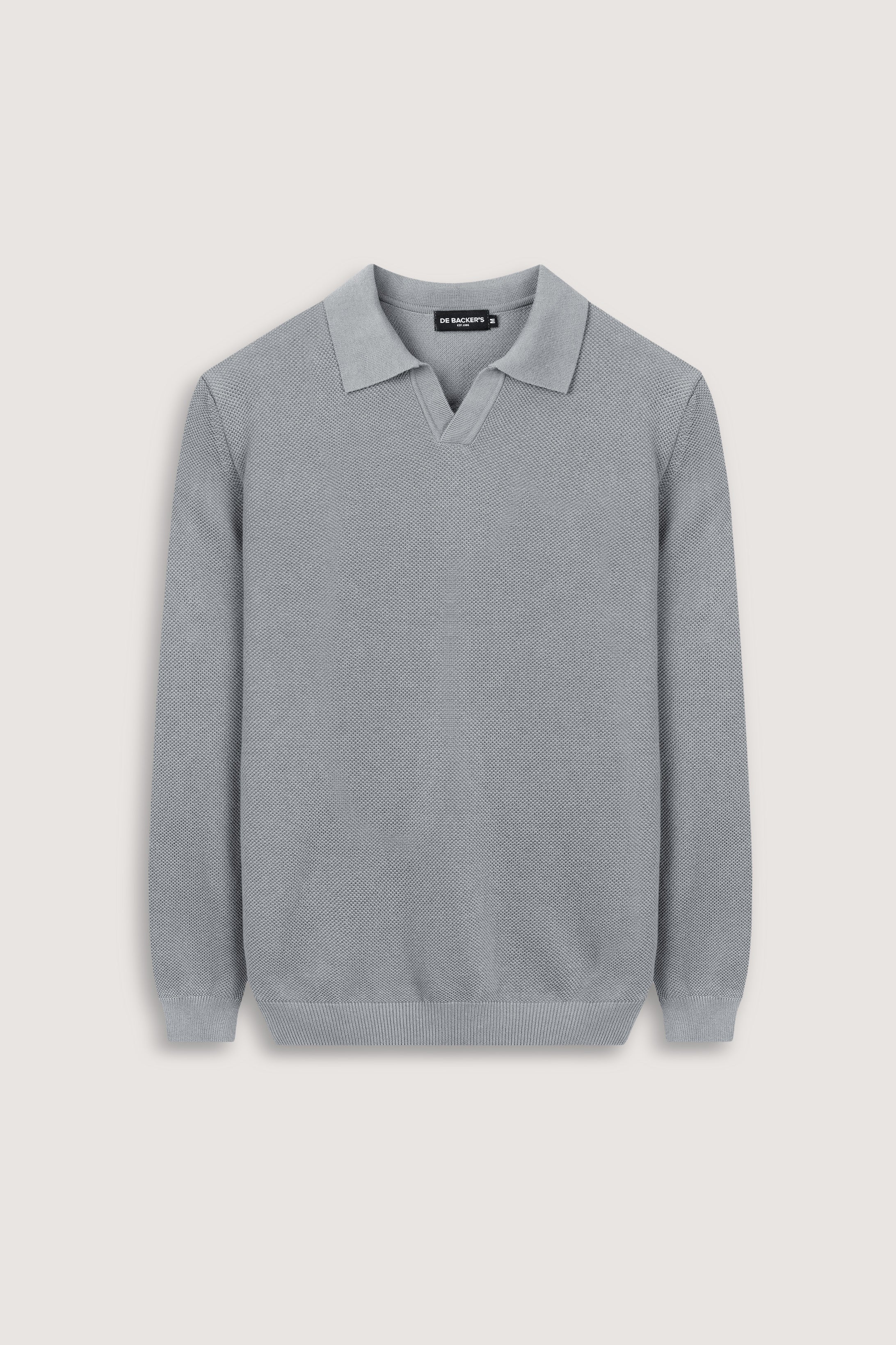 Light Gray Knitted Polo Pullover