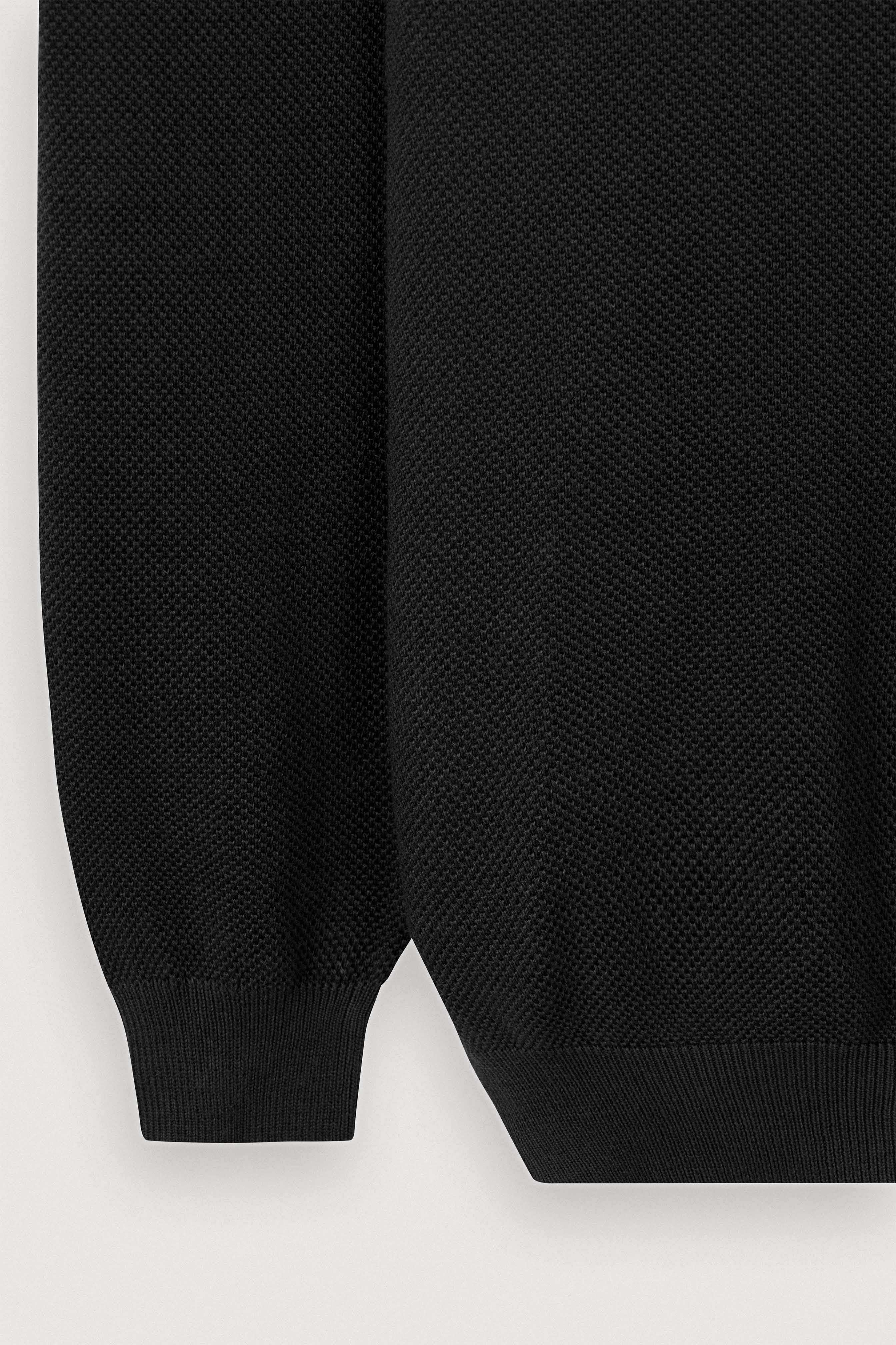 Black Knitted Polo Pullover