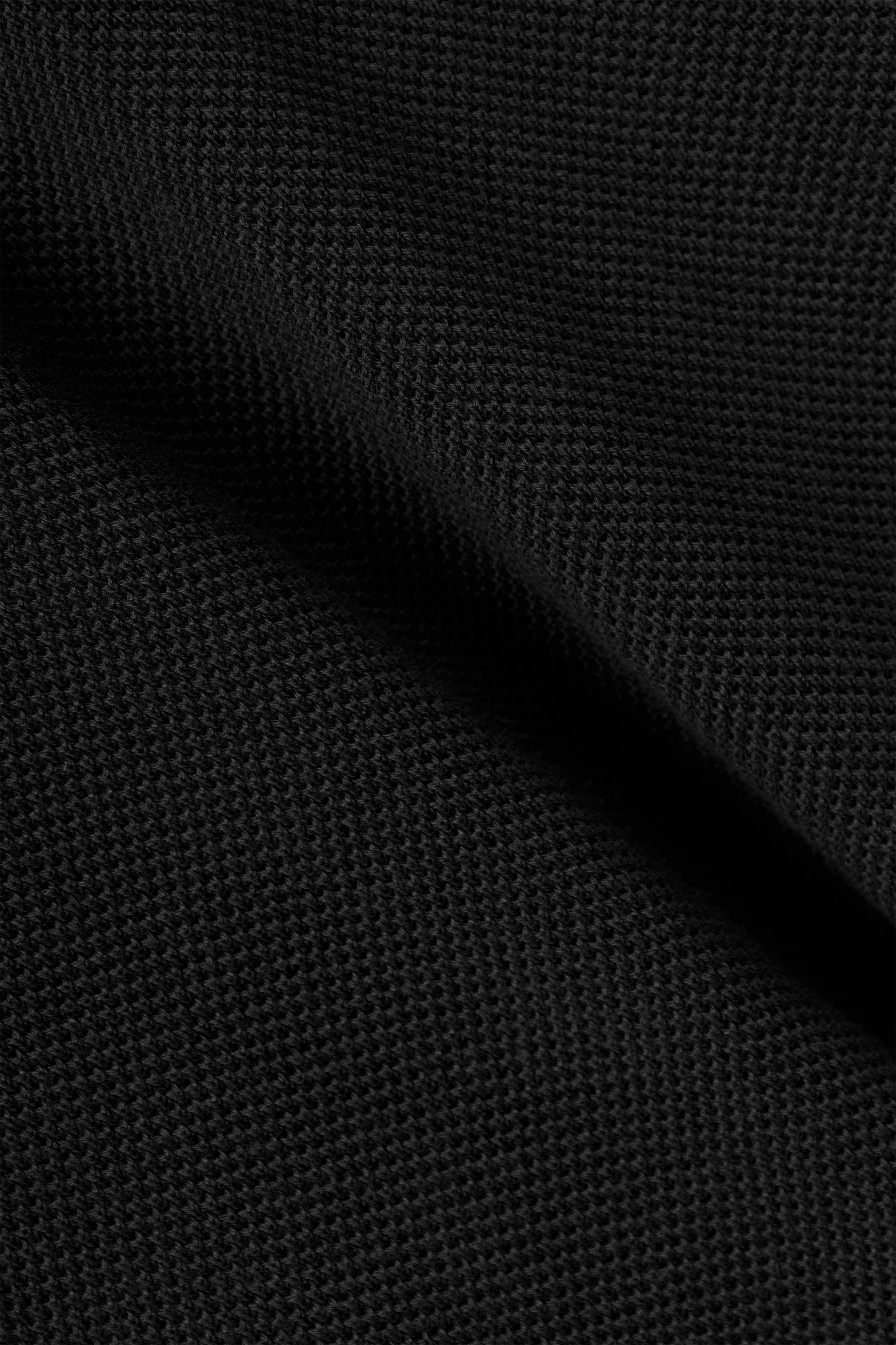 Black Knitted Polo Pullover