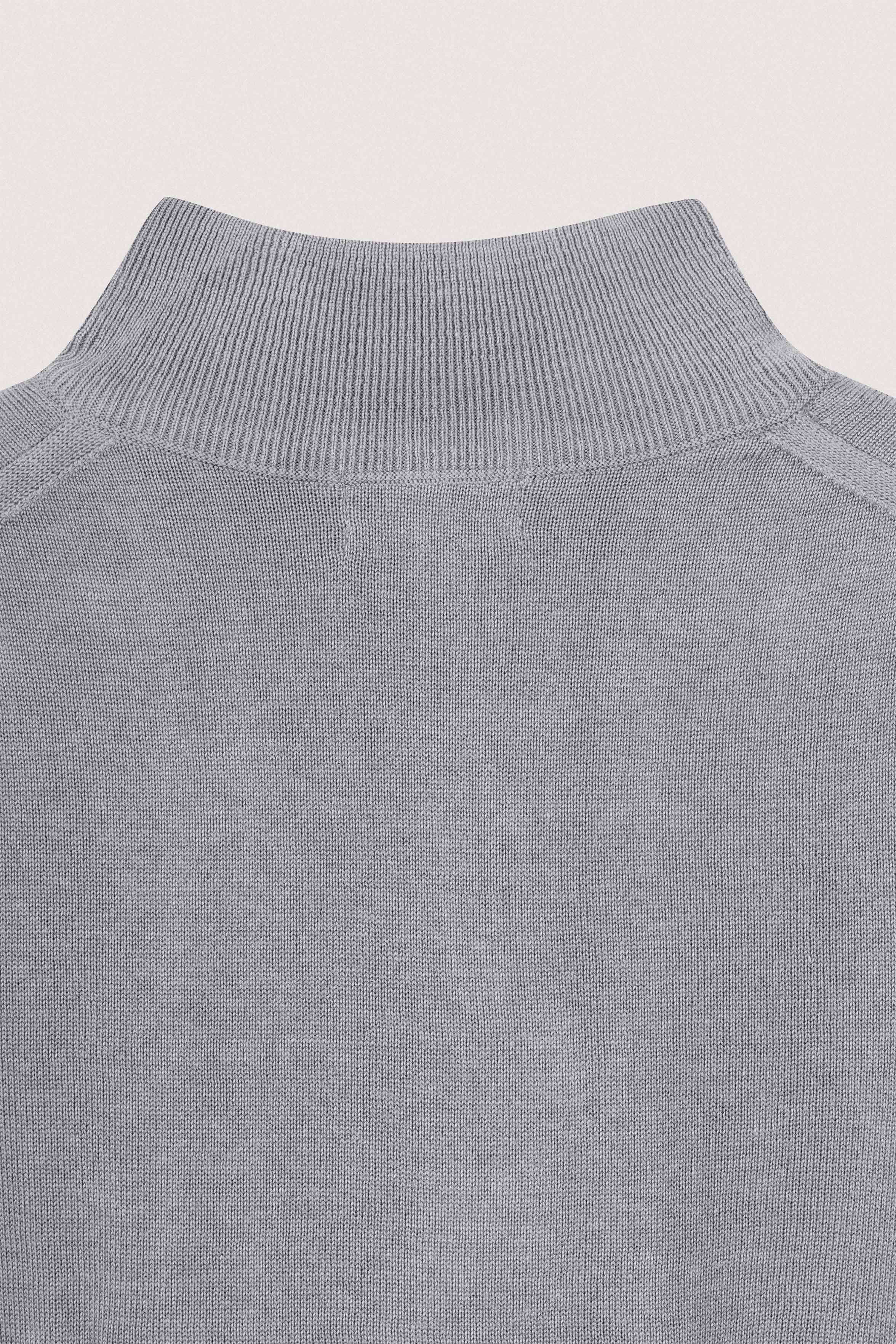Light Gray Half-Zipper Pullover