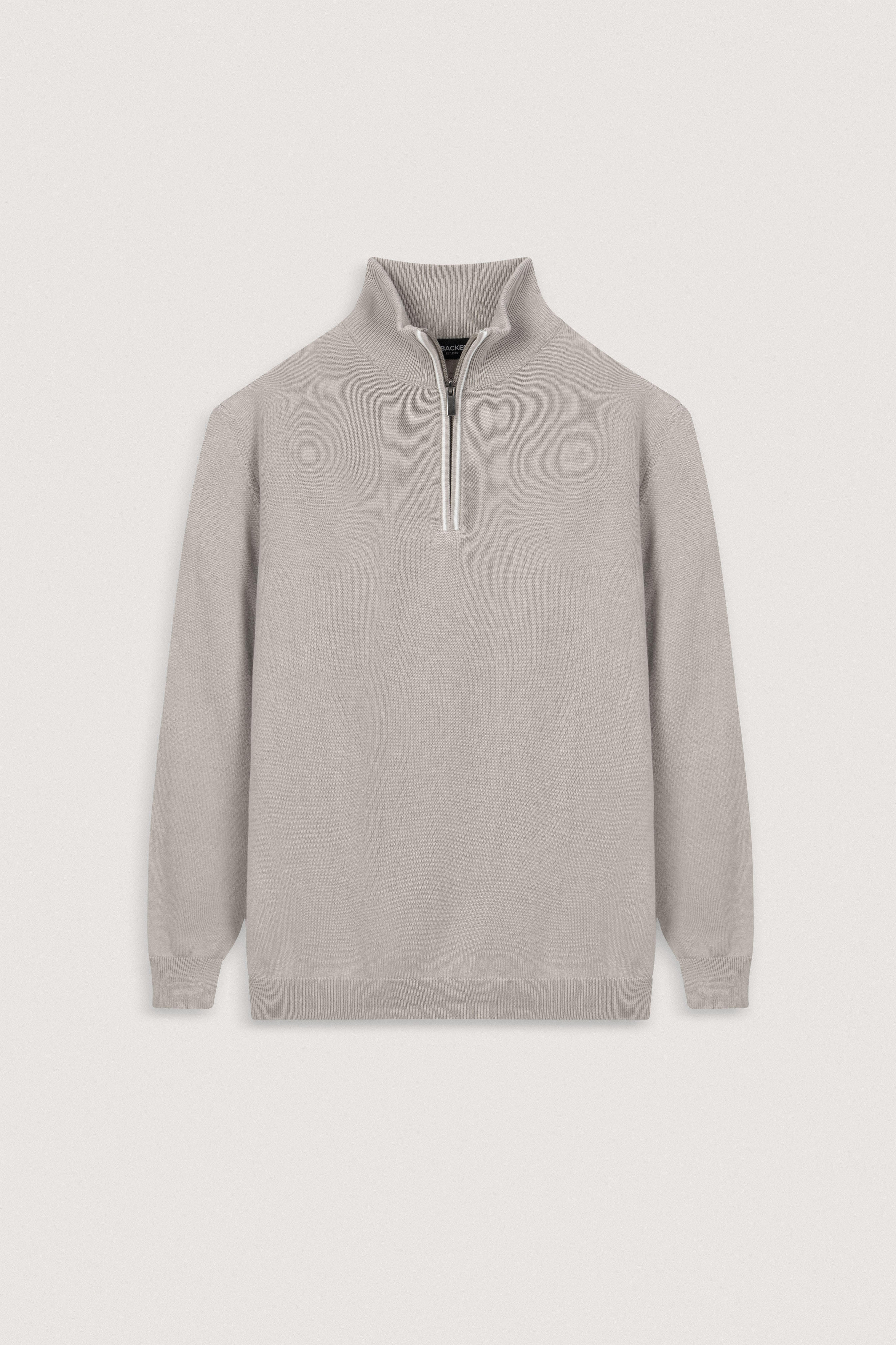 Light Beige Half-Zipper Pullover