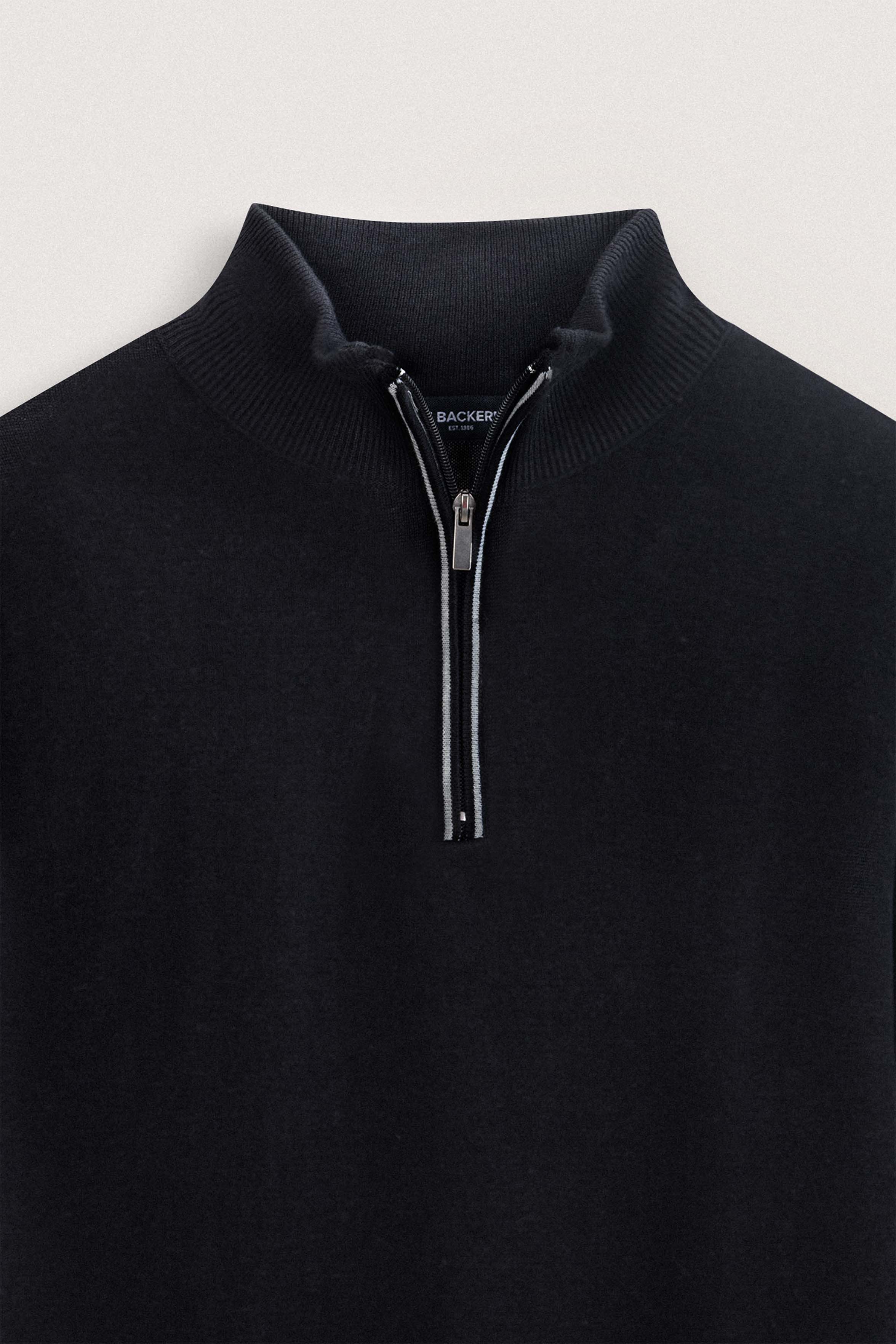 Black Half-Zipper Pullover