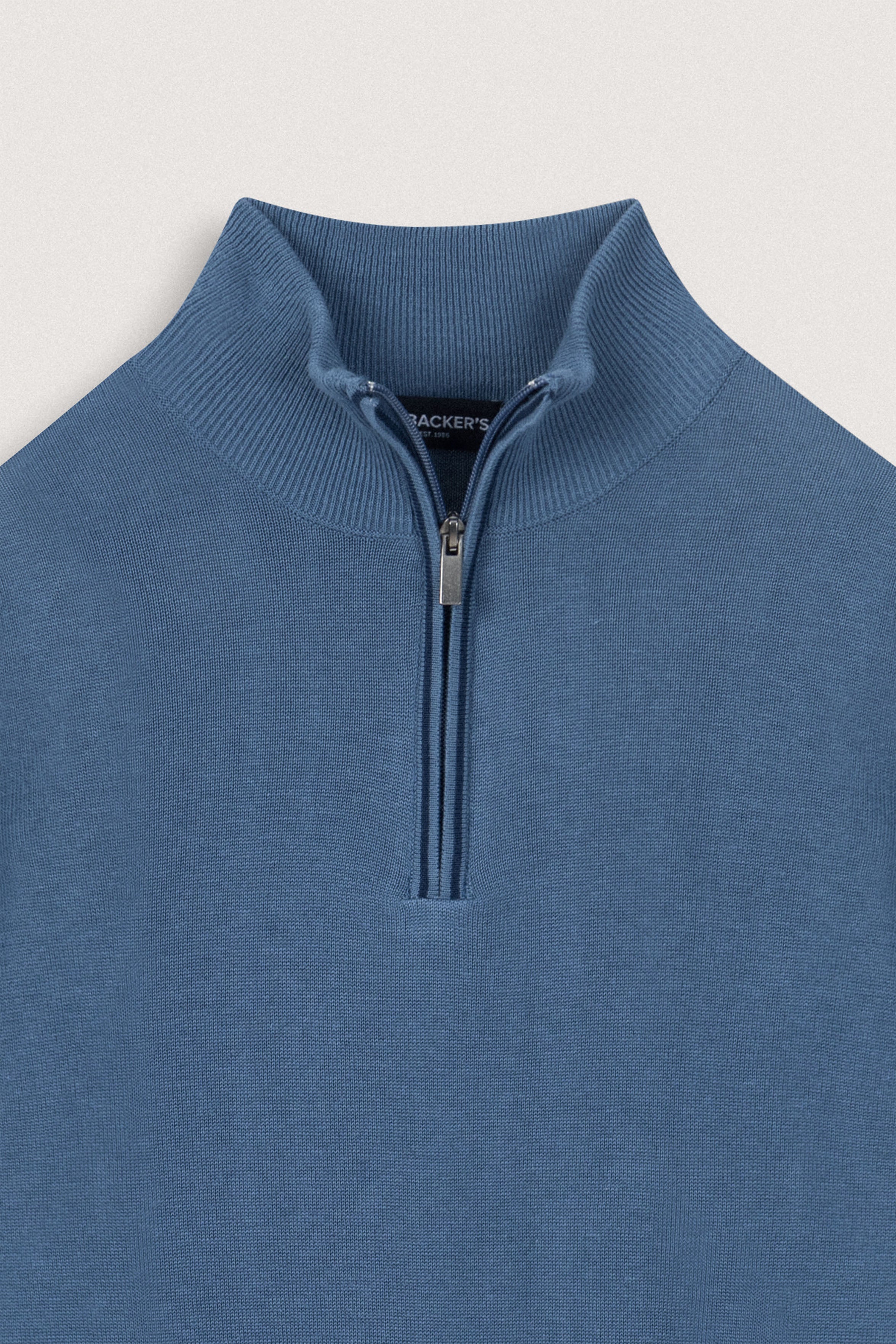 Blue Half-Zipper Pullover