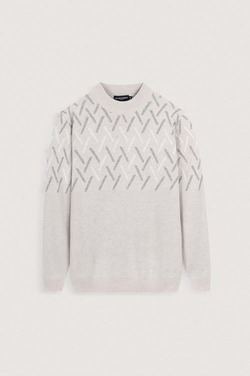 Light Beige Moc Neck Pullover