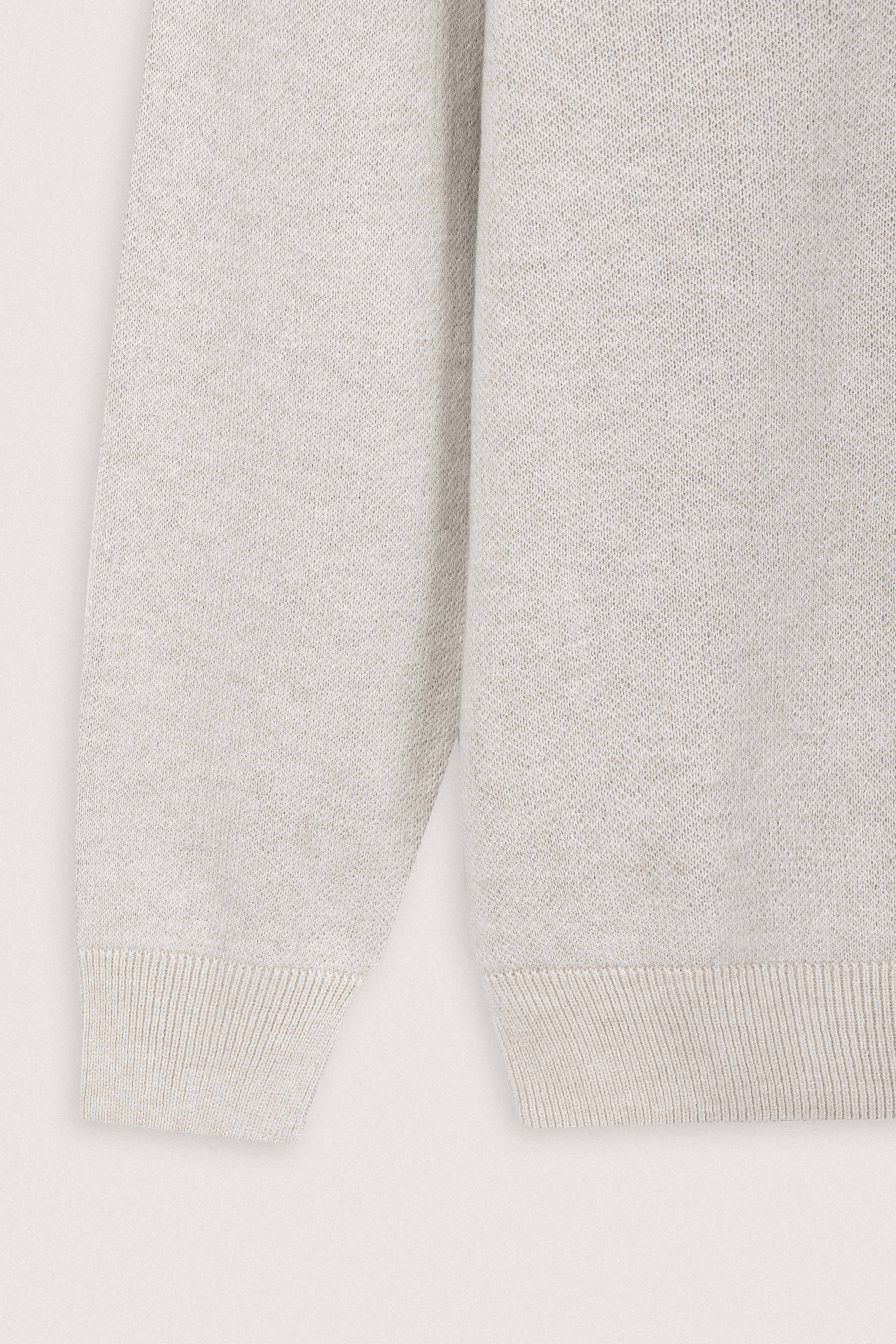 Light Beige Moc Neck Pullover