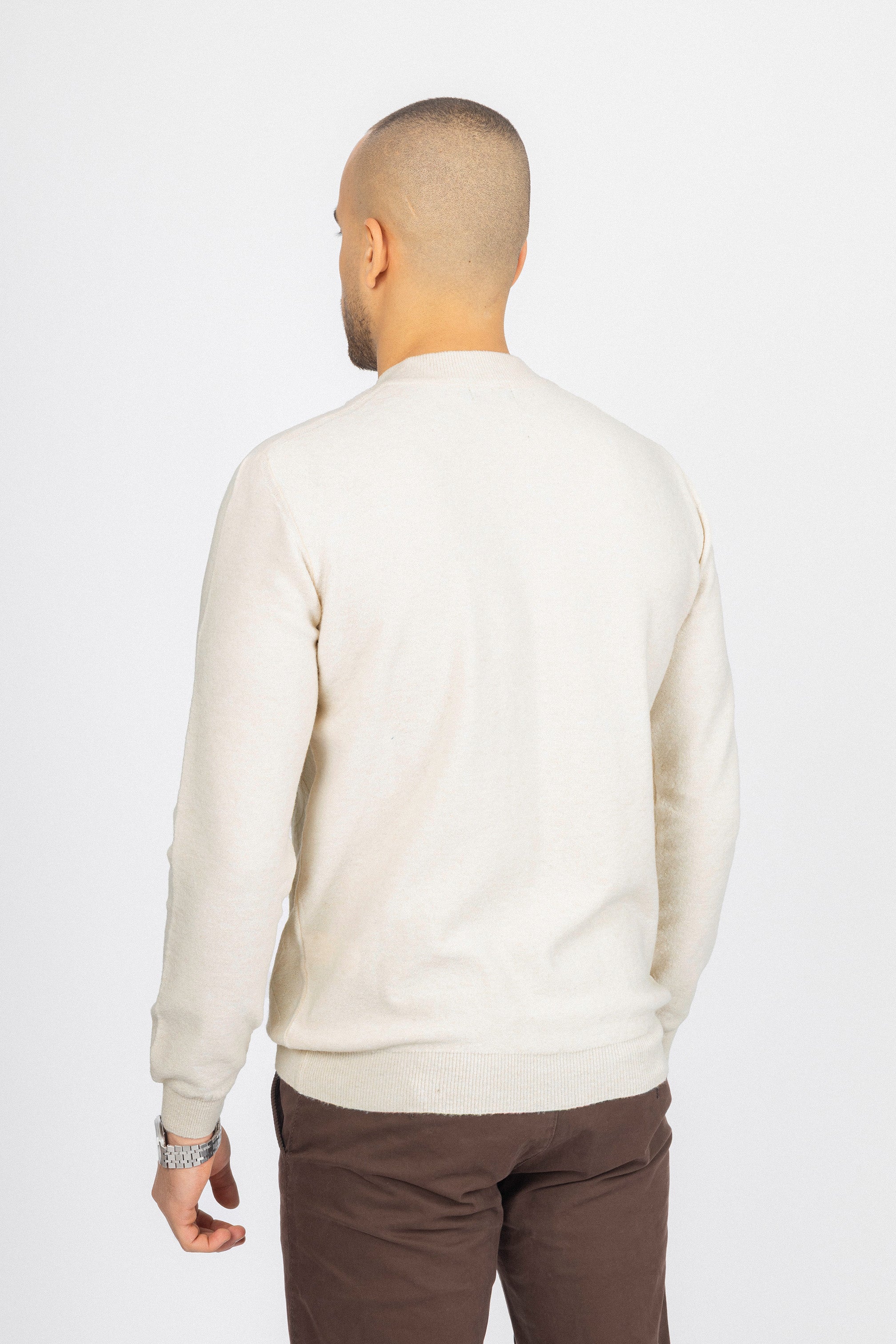 Off White Crew Neck Pullover