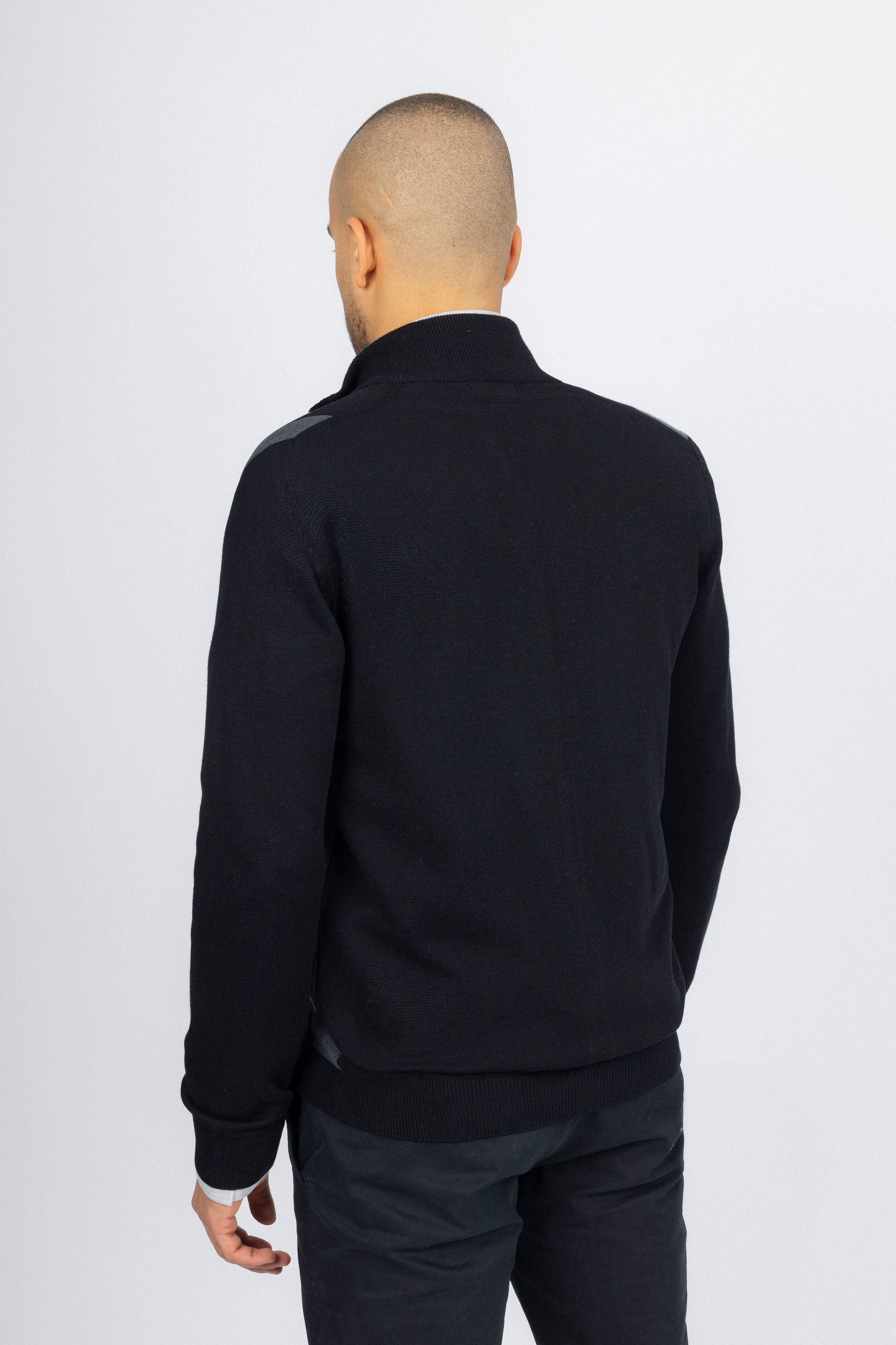 Black Jacquard Knitted Jacket