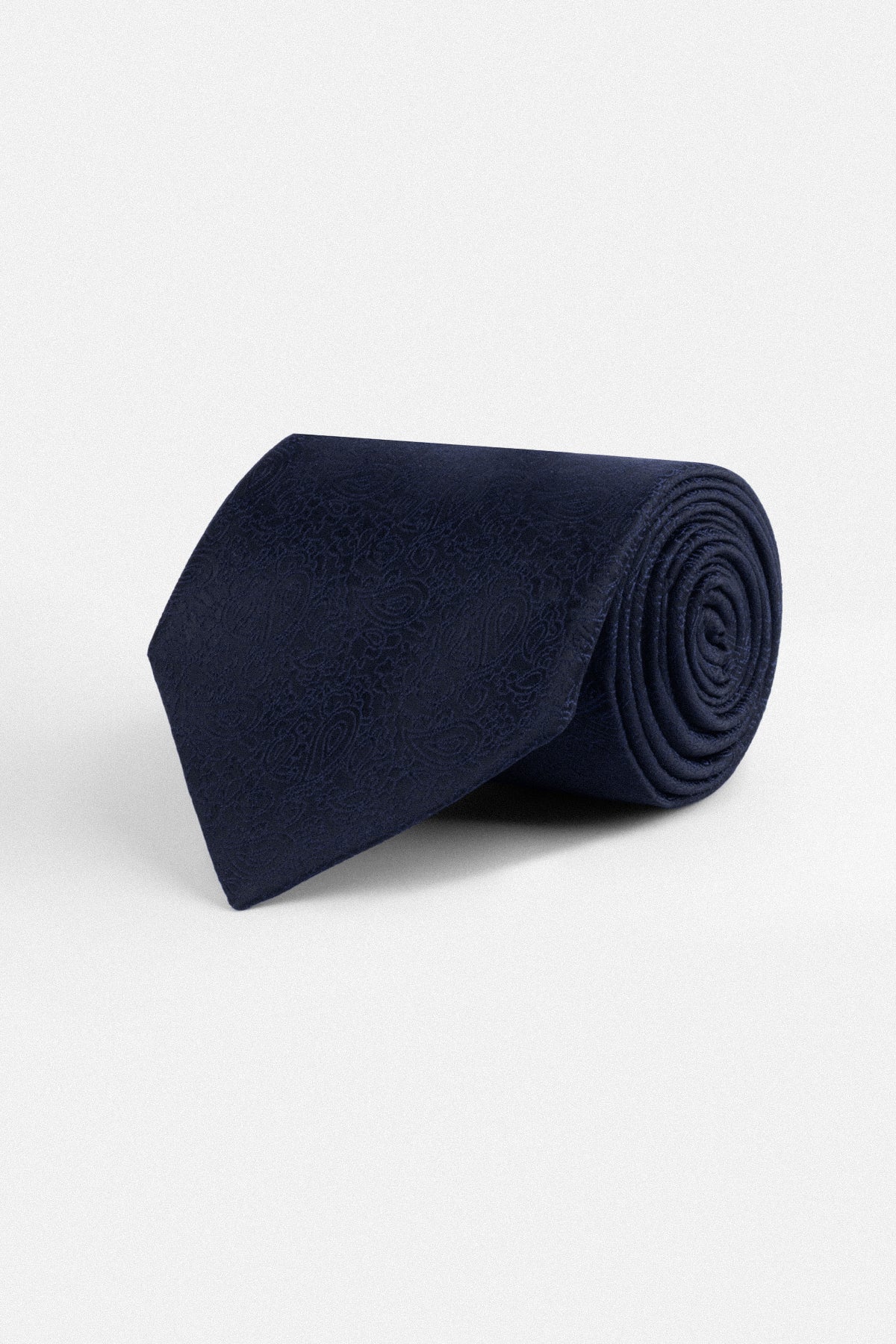 Jacquard Navy Necktie with Handkerchief
