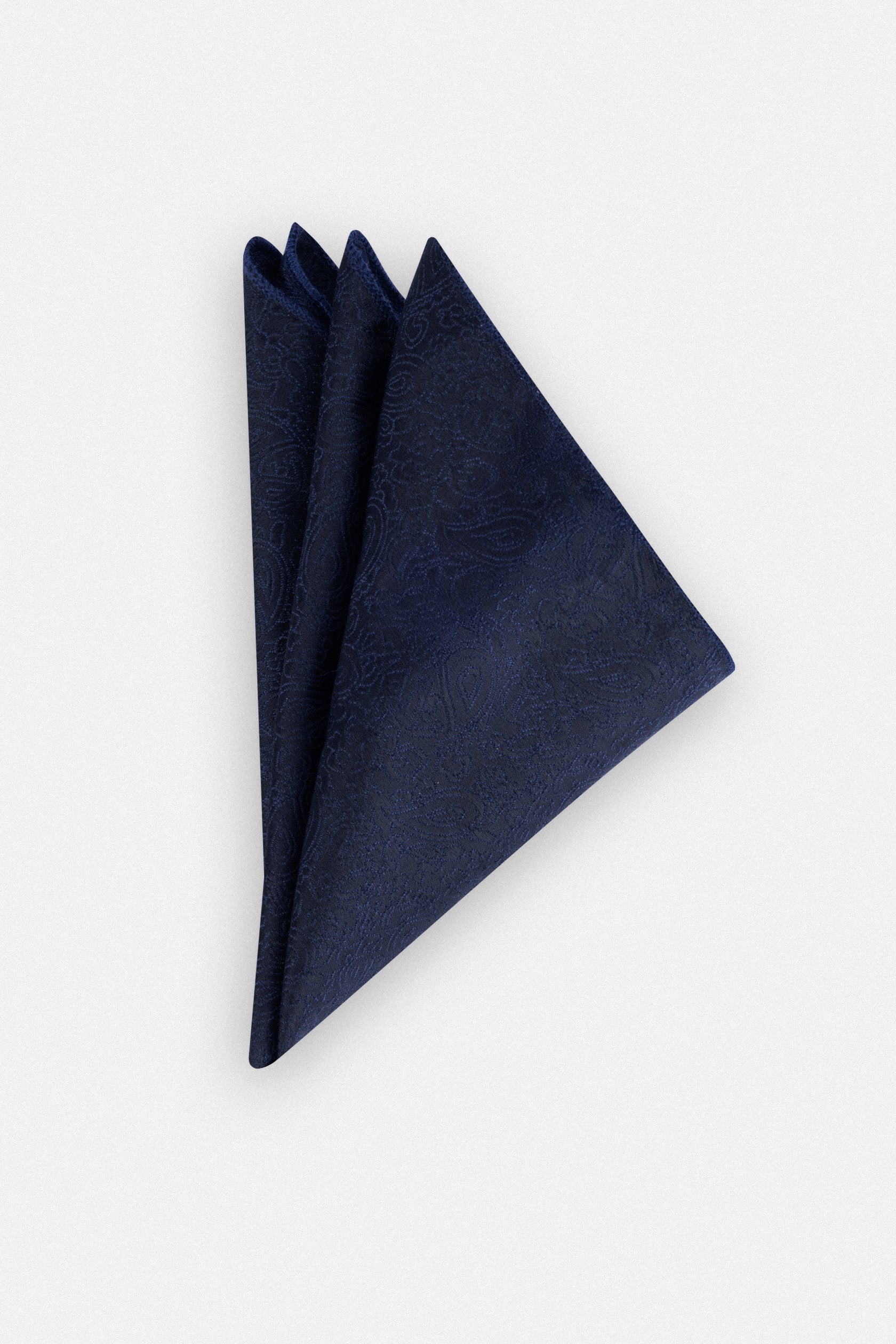 Jacquard Navy Necktie with Handkerchief