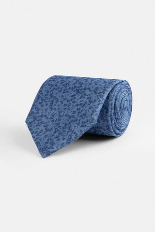Jacquard Blue Necktie with Handkerchief