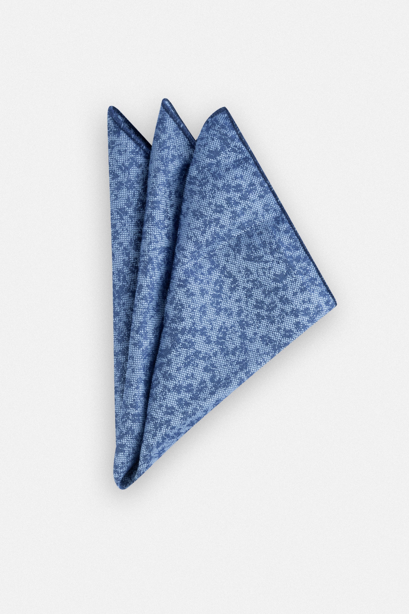 Jacquard Blue Necktie with Handkerchief