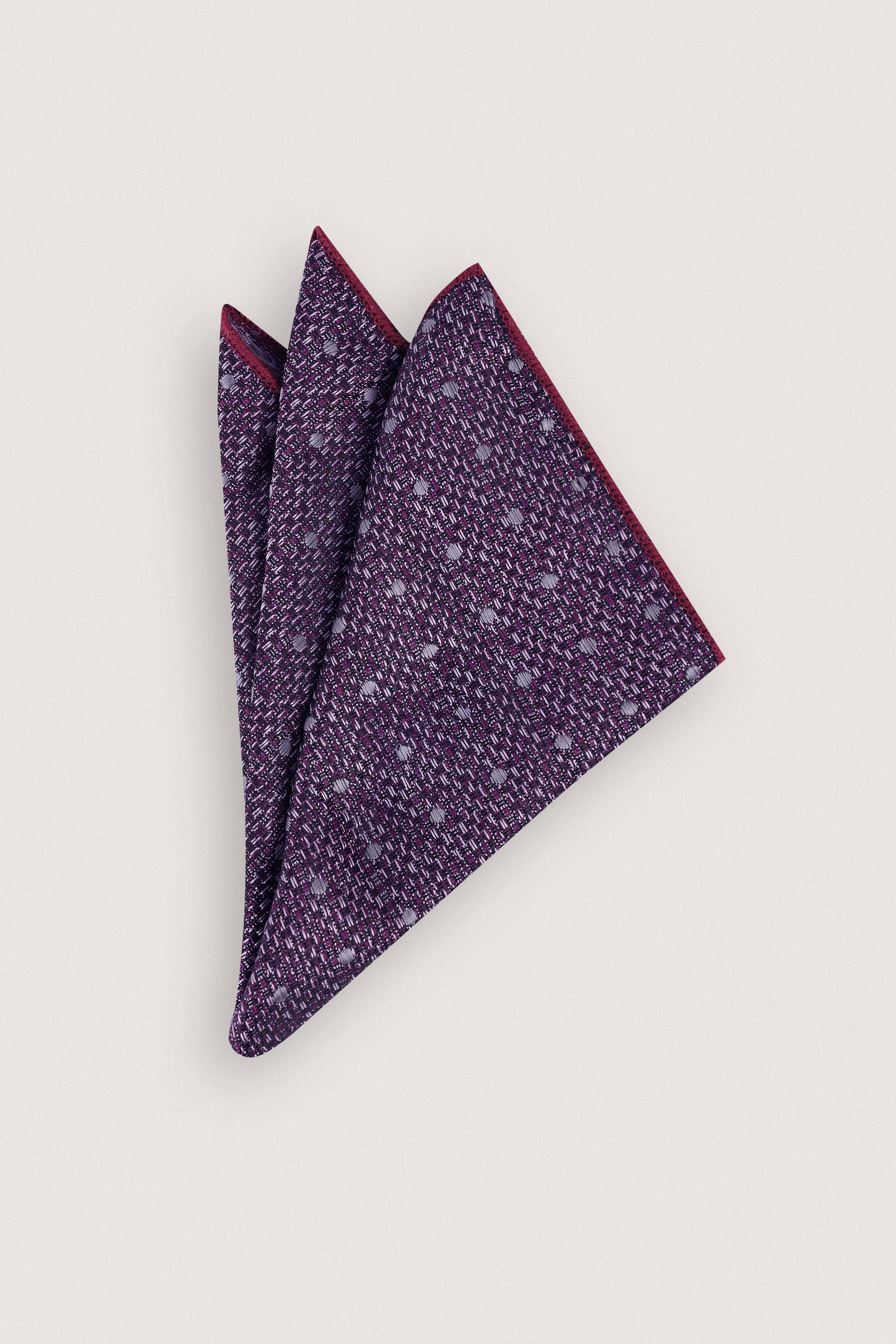 Mauve Jacquard Necktie with Handkerchief