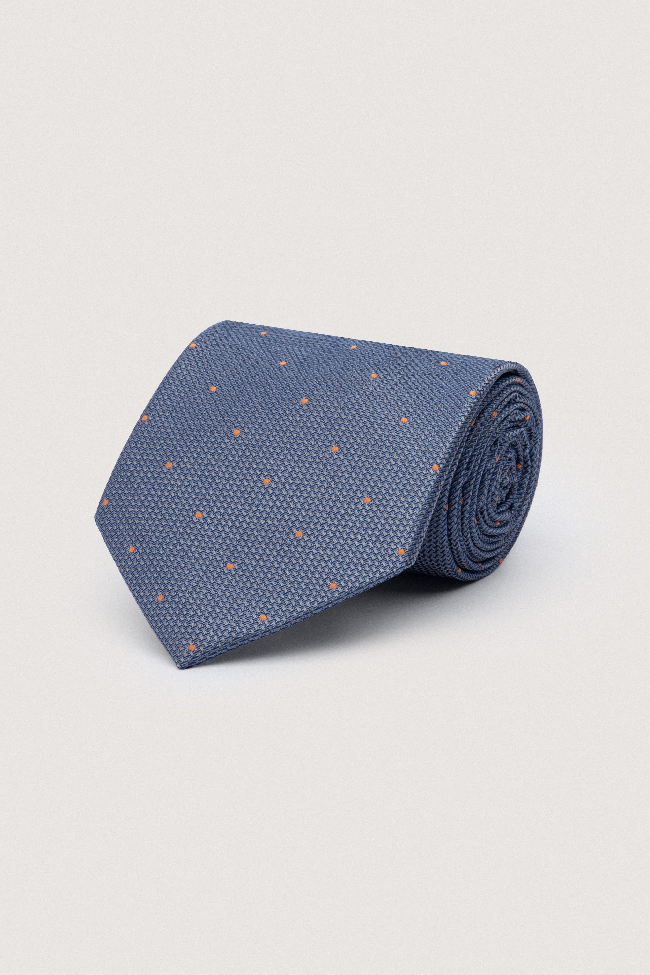 Gray Jacquard Necktie with Handkerchief