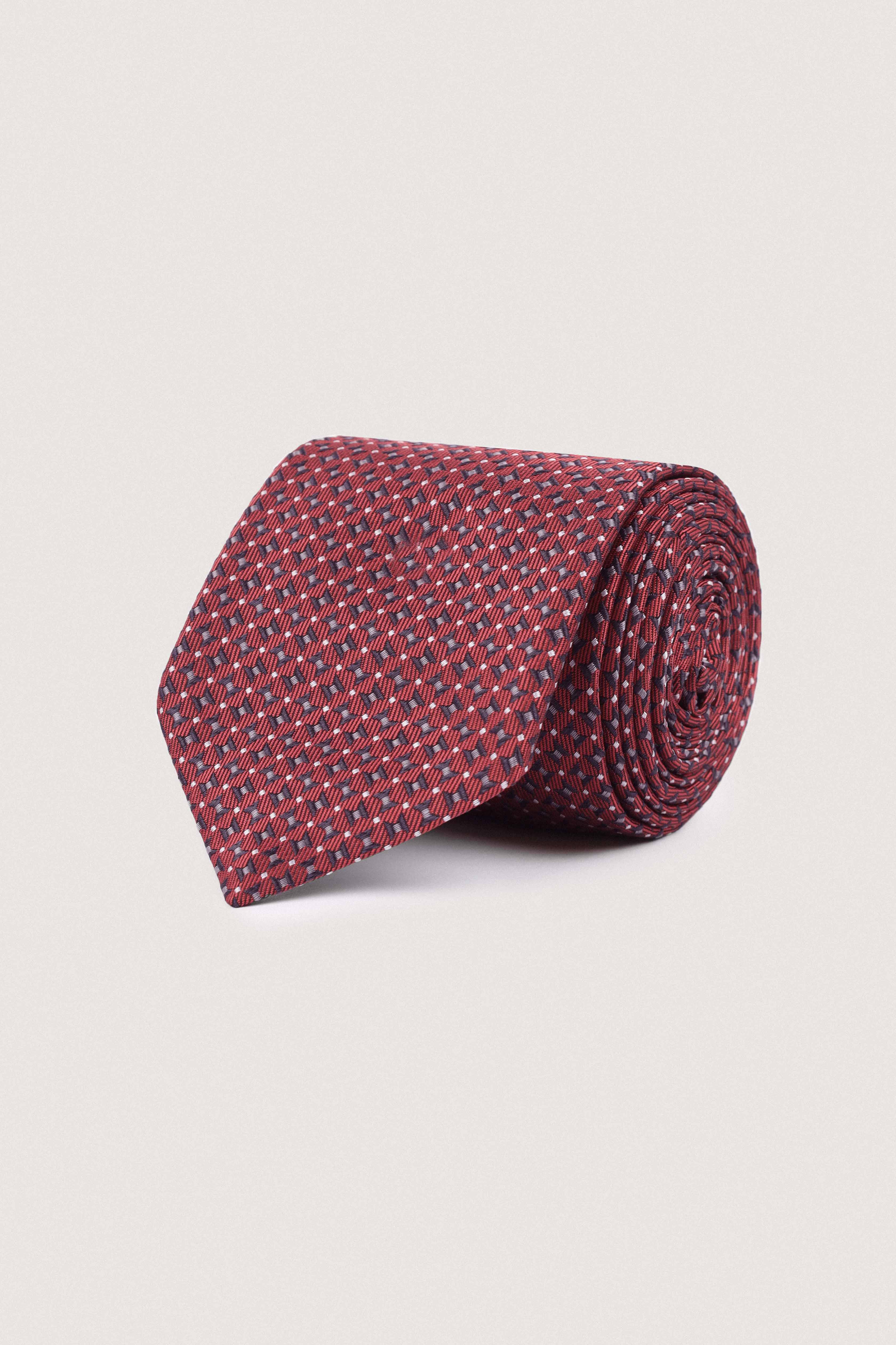 Lotus Brown Jacquard Necktie with Handkerchief