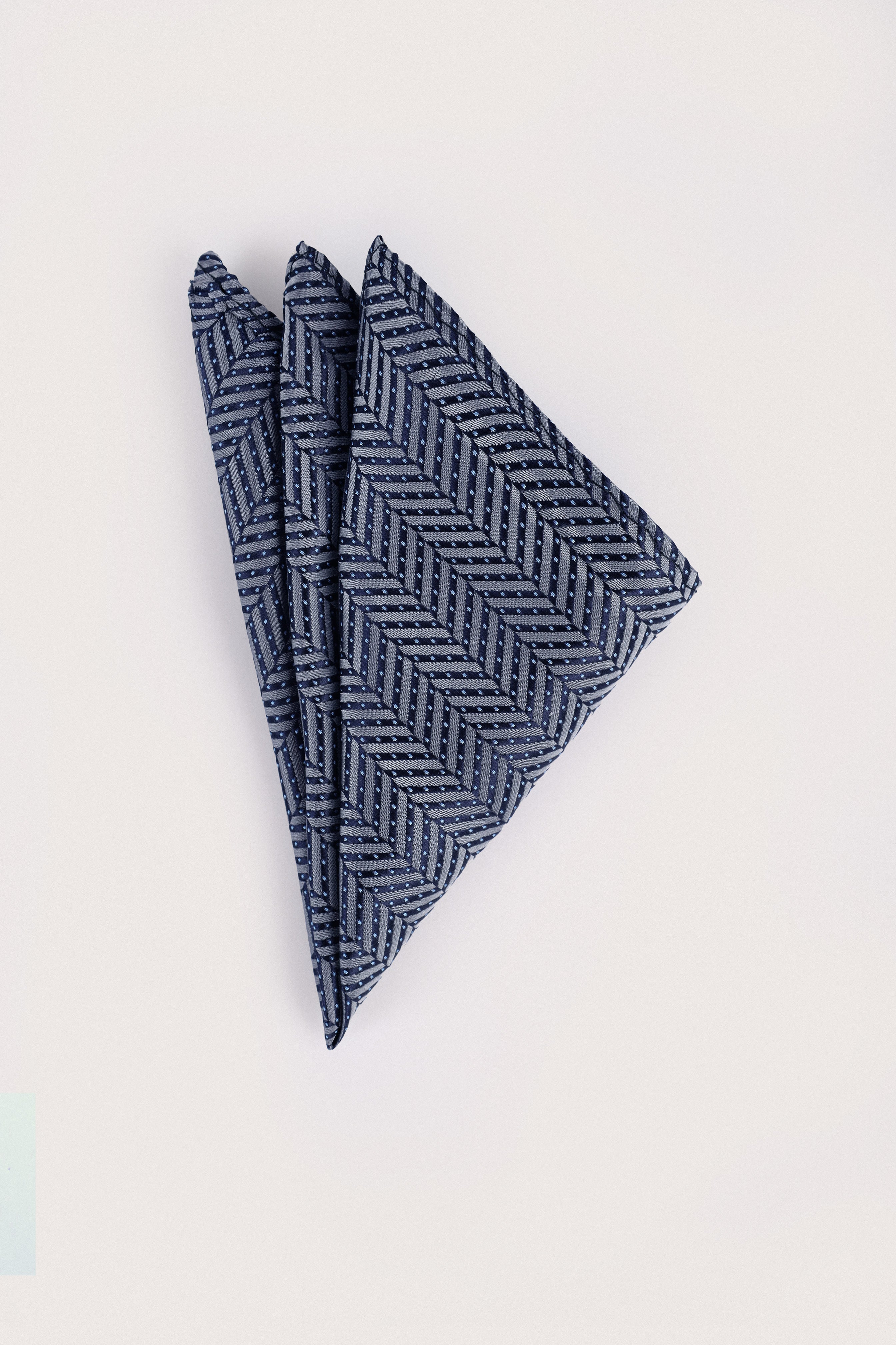 Light Gray Jacquard Necktie with Handkerchief - De Backers - 2