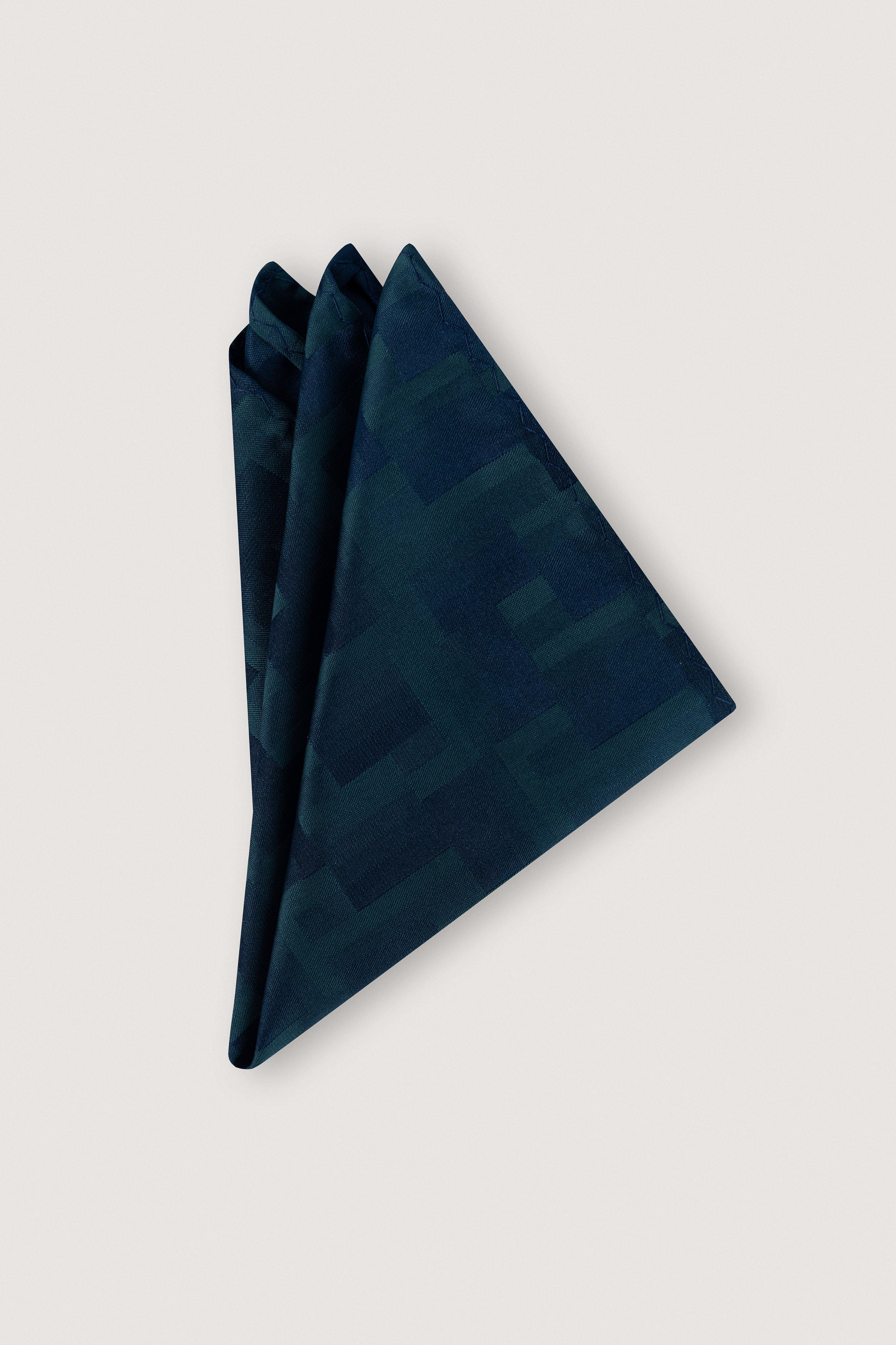 Dark Gأreen Patterned Necktie with Handkerchief - De Backers - 2