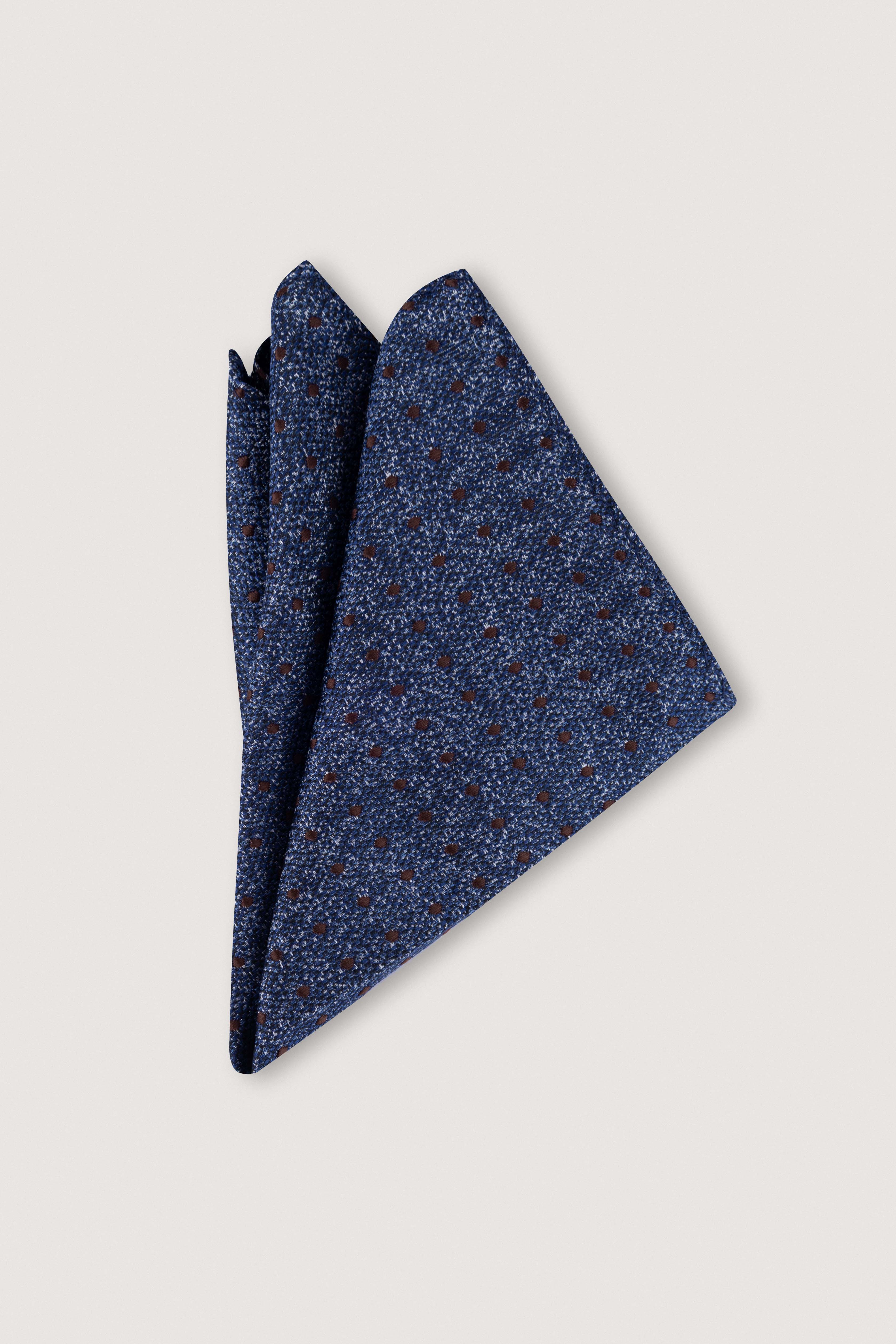 Navy Jacquard Necktie with Handkerchief - De Backers - 2