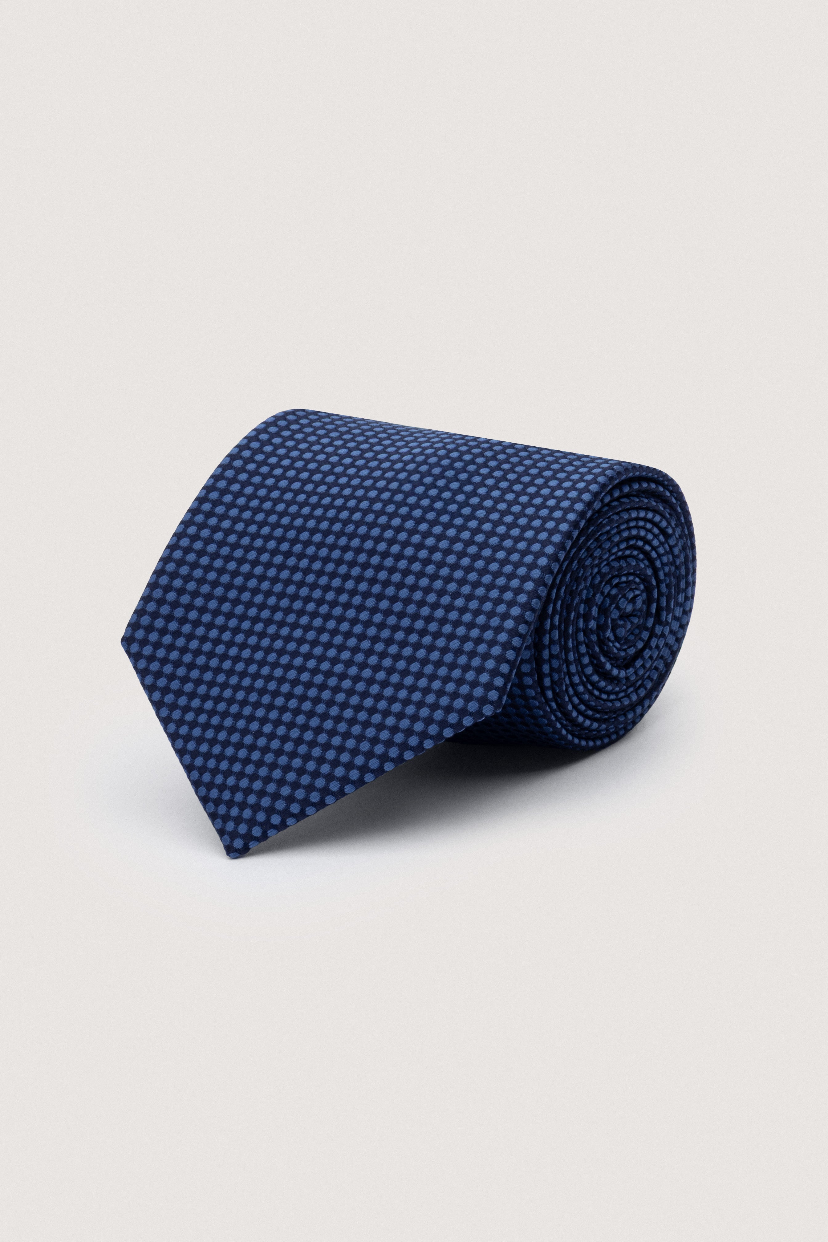 Navy Necktie with Handkerchief