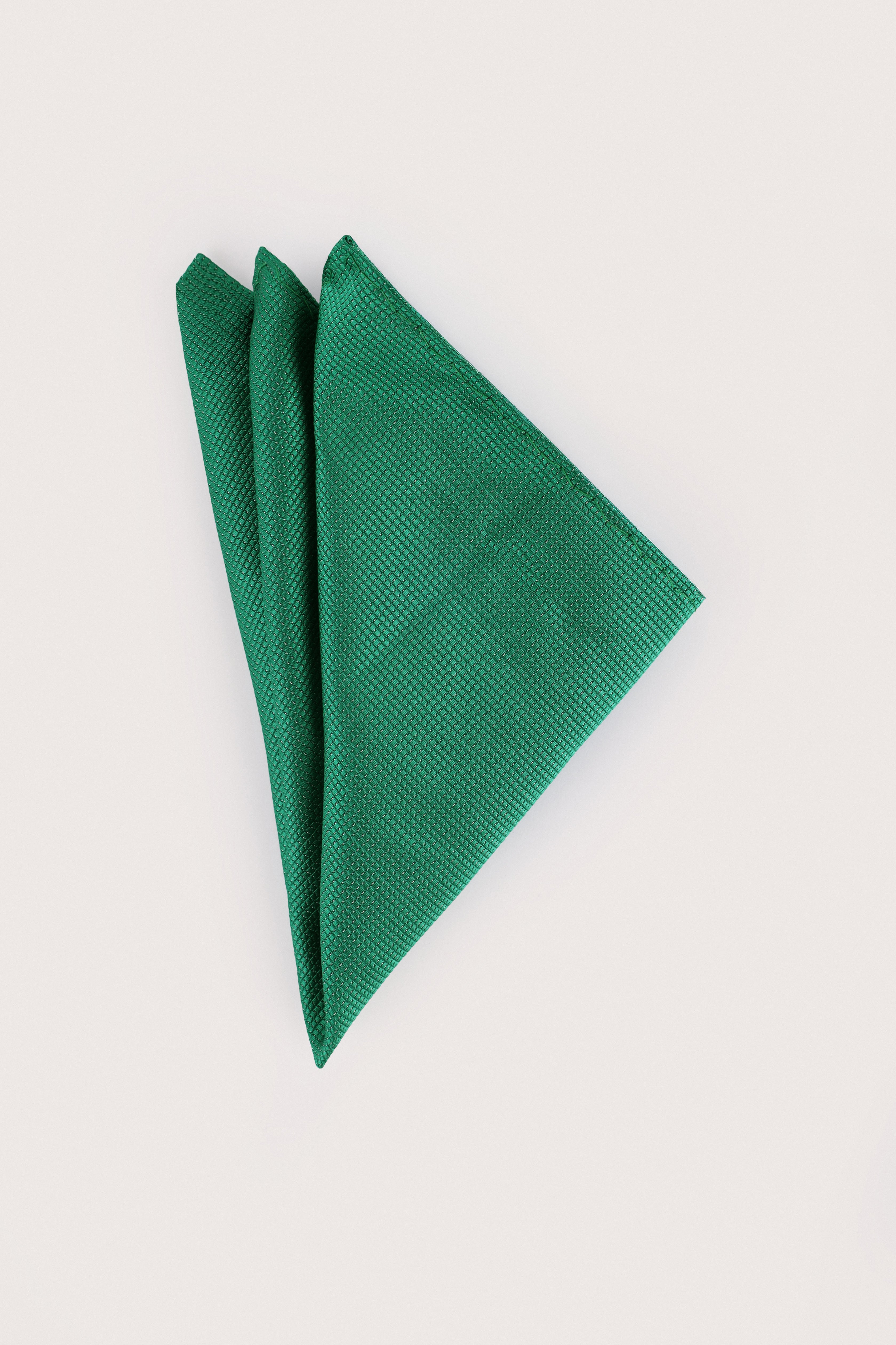 Green Necktie with Handkerchief