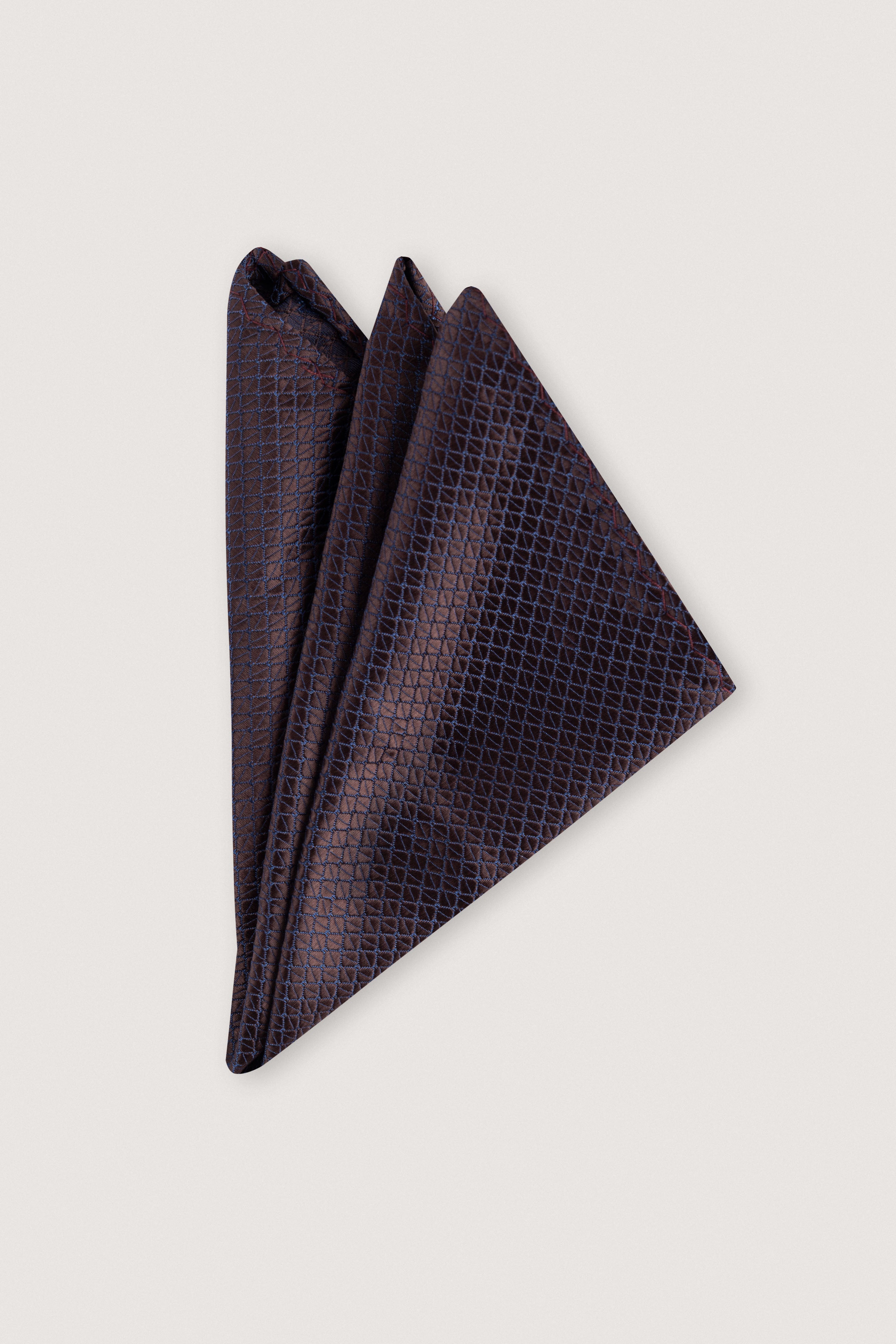 Dark Brown Necktie with Handkerchief