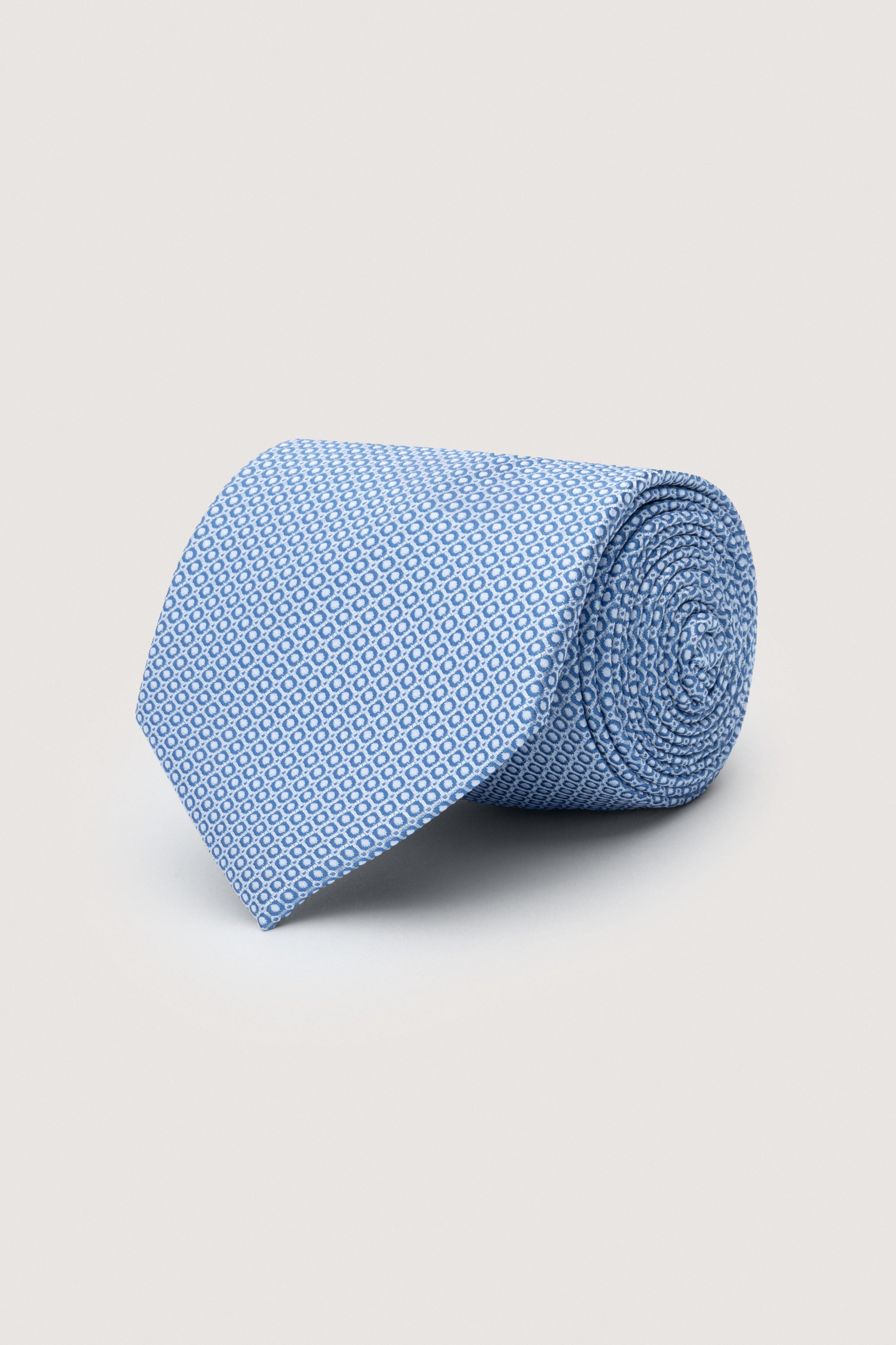 Light Blue Necktie with Handkerchief - De Backers - 1