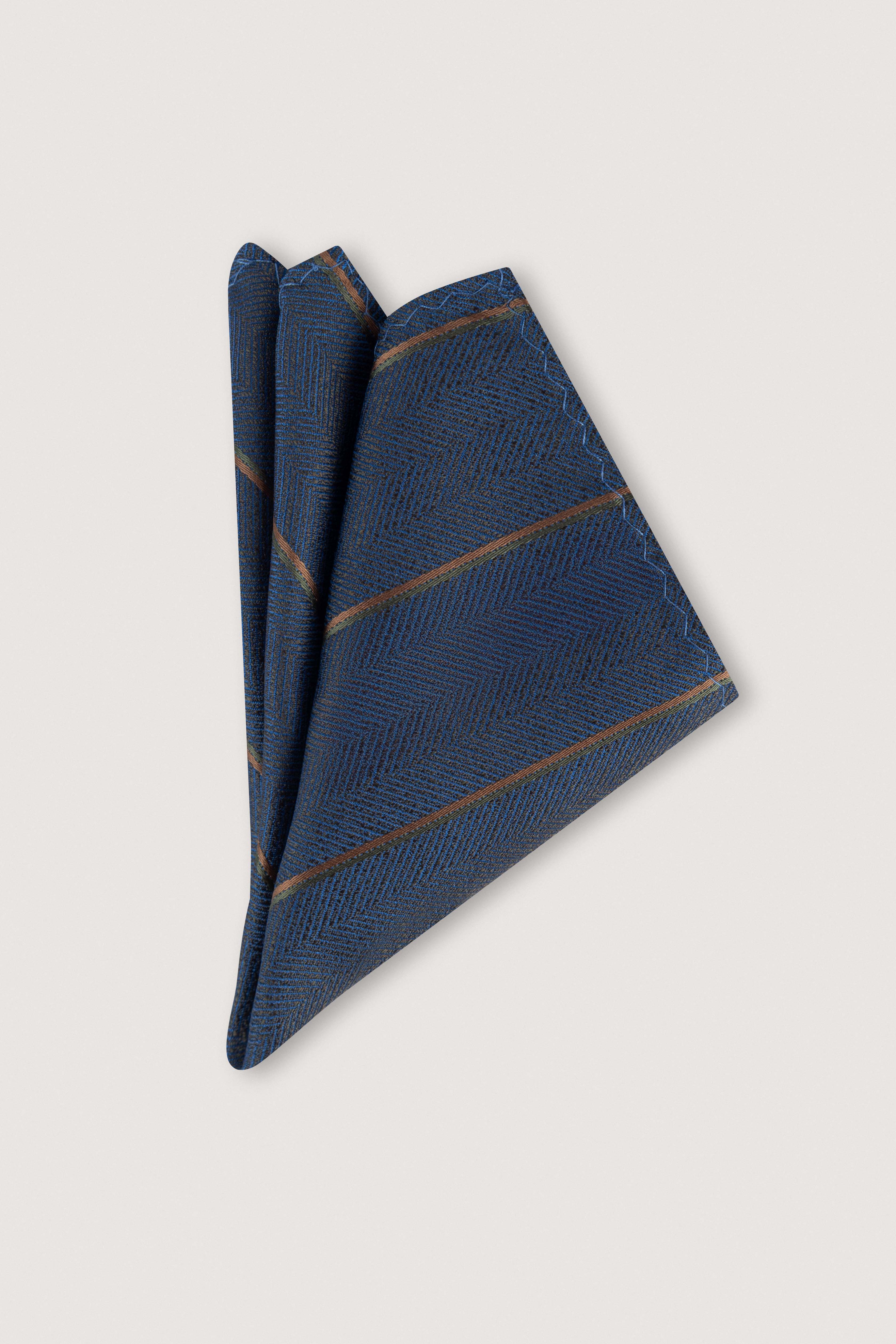Dark Blue Necktie with Handkerchief - De Backers - 2