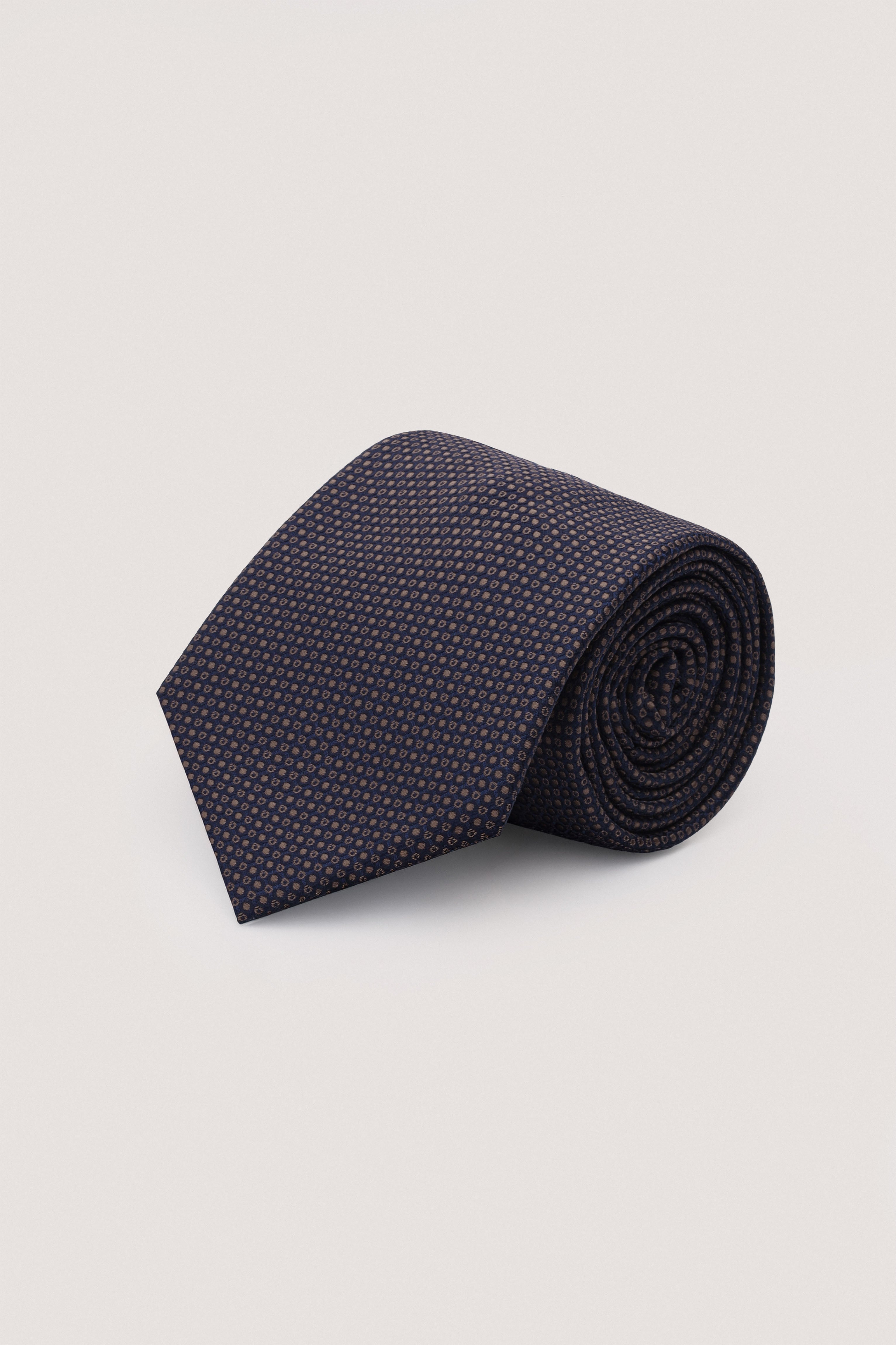 Navy Necktie with Handkerchief