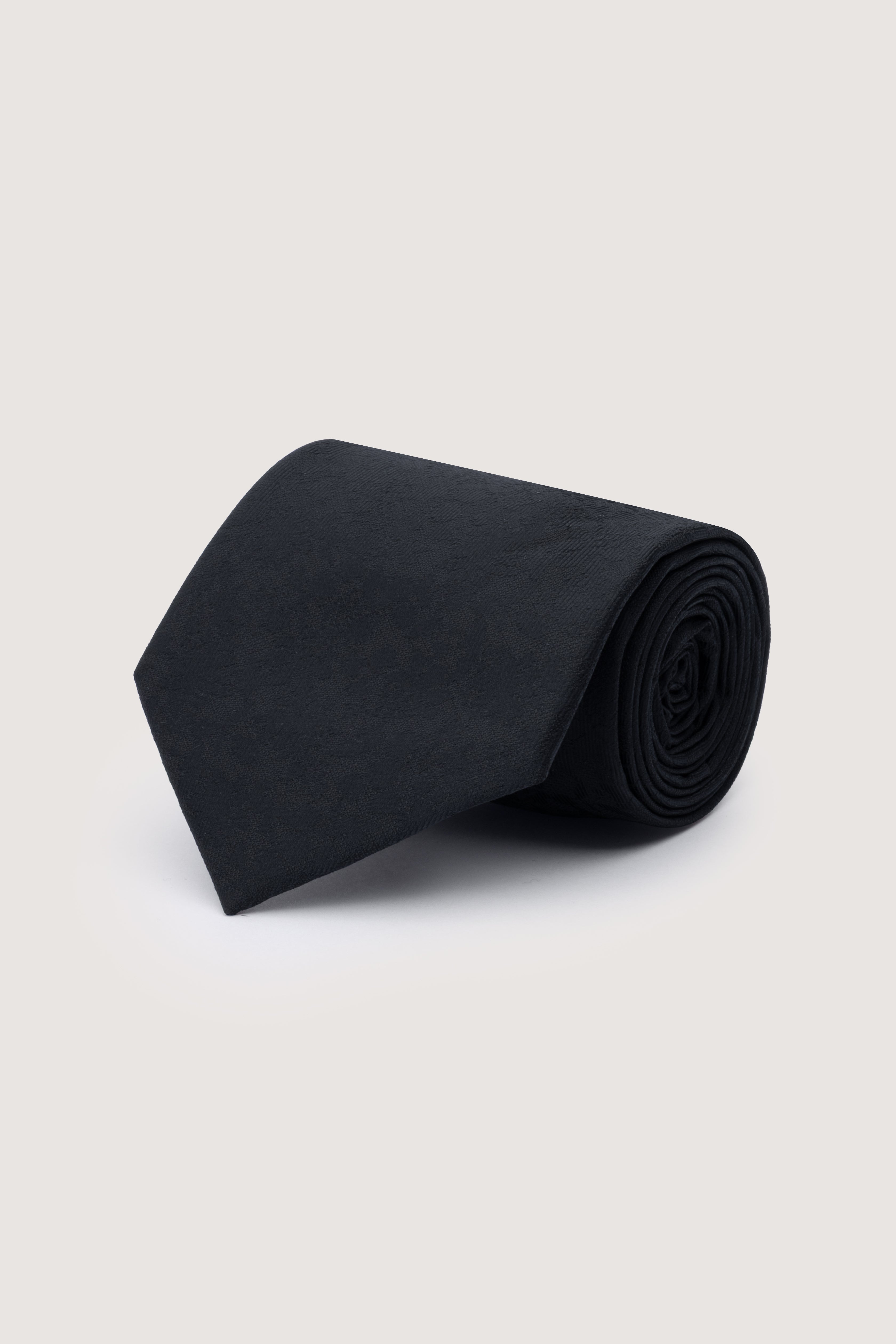 Black  Necktie with Handkerchief