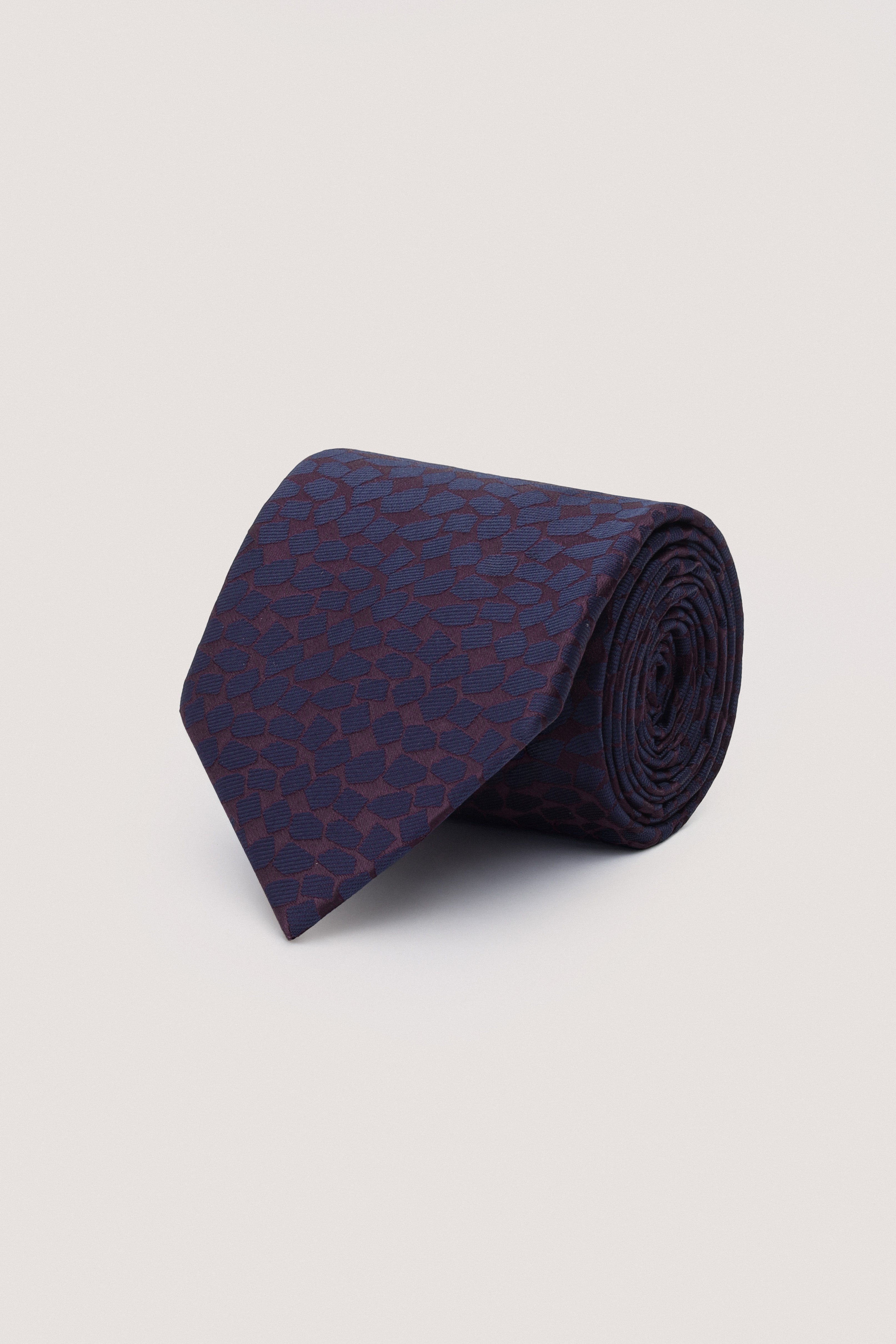 Navy Necktie with Handkerchief